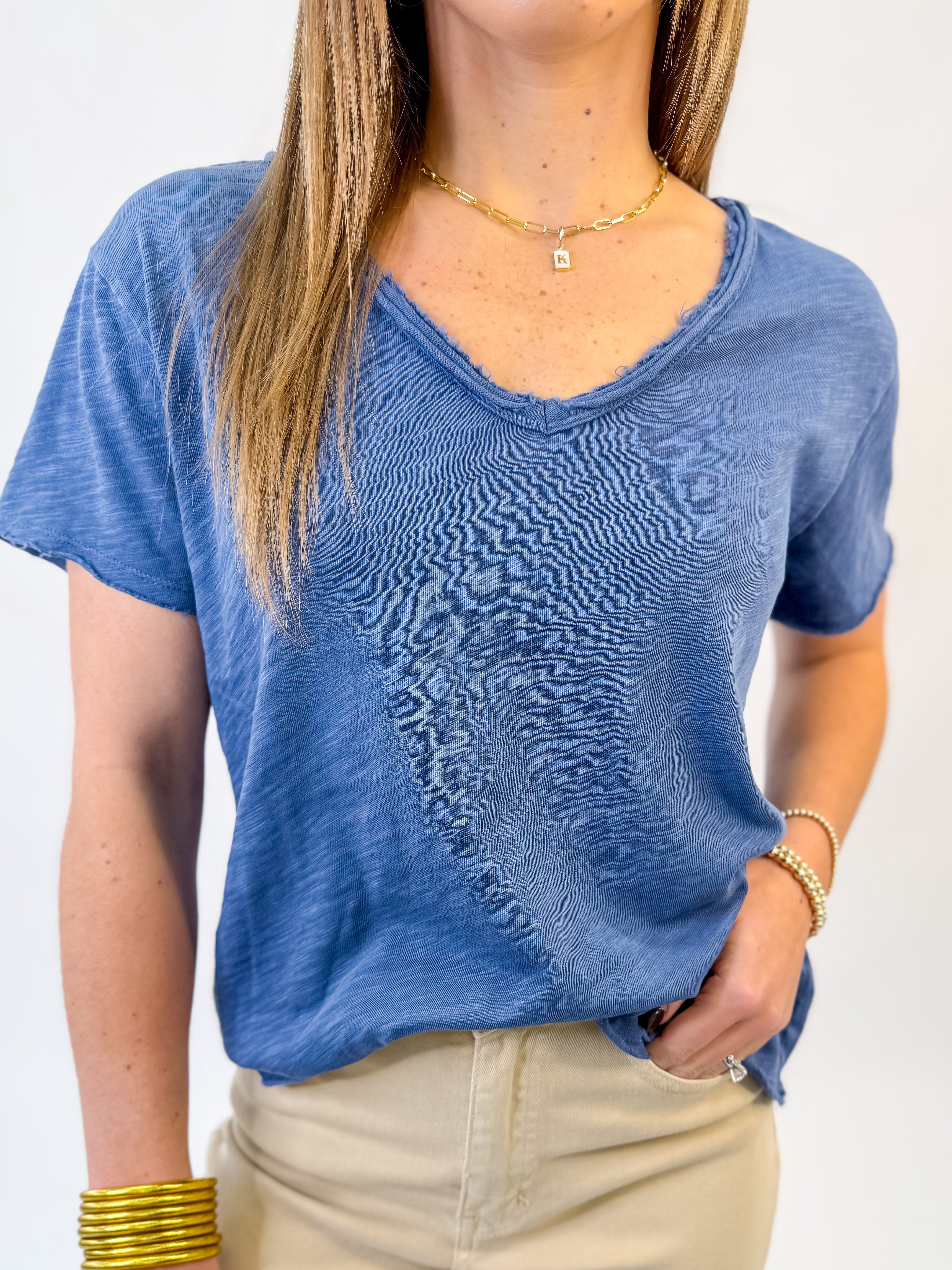 [Dear John] Vanya Tee Slub- Vintage Indigo