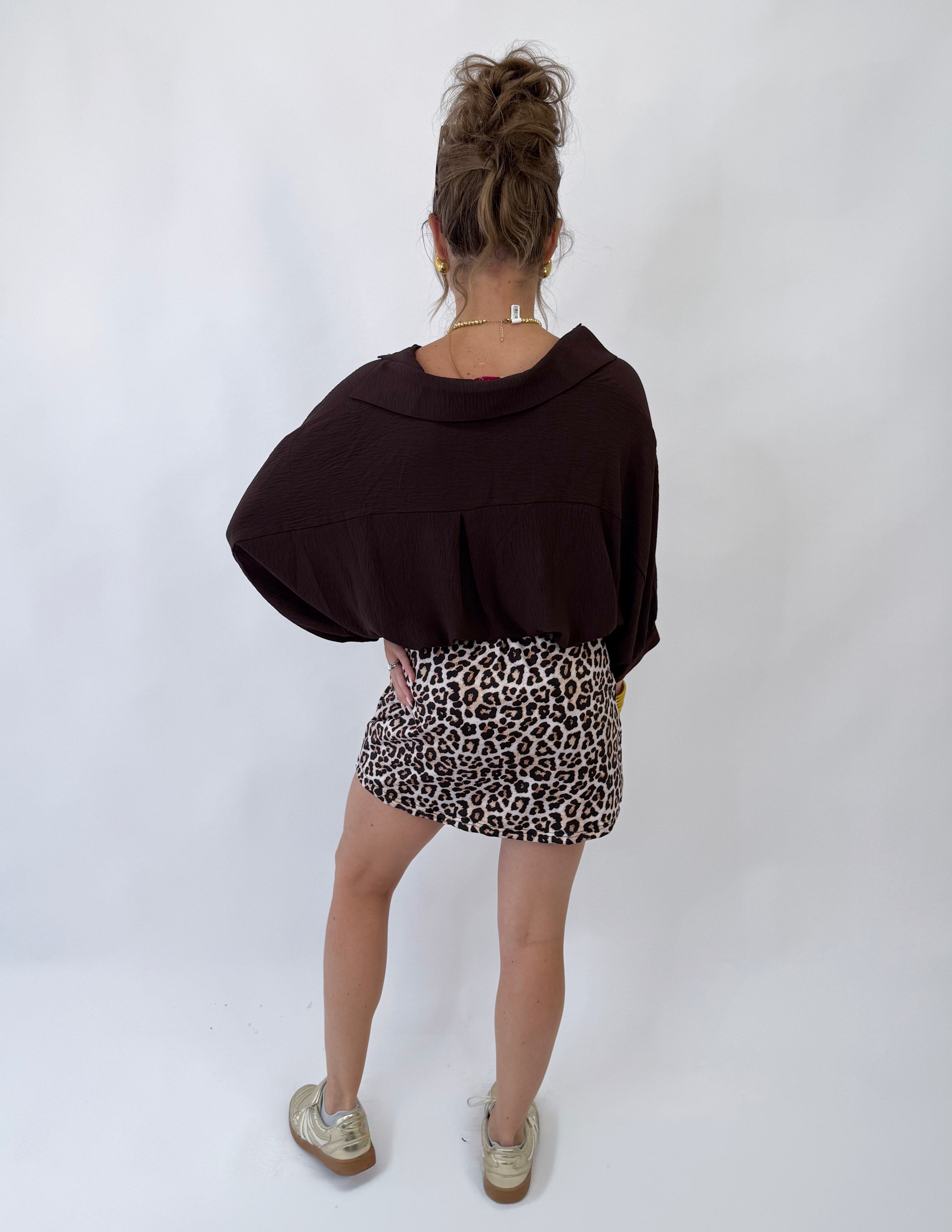 Jess Lea Sloan Button Up- Chocolate