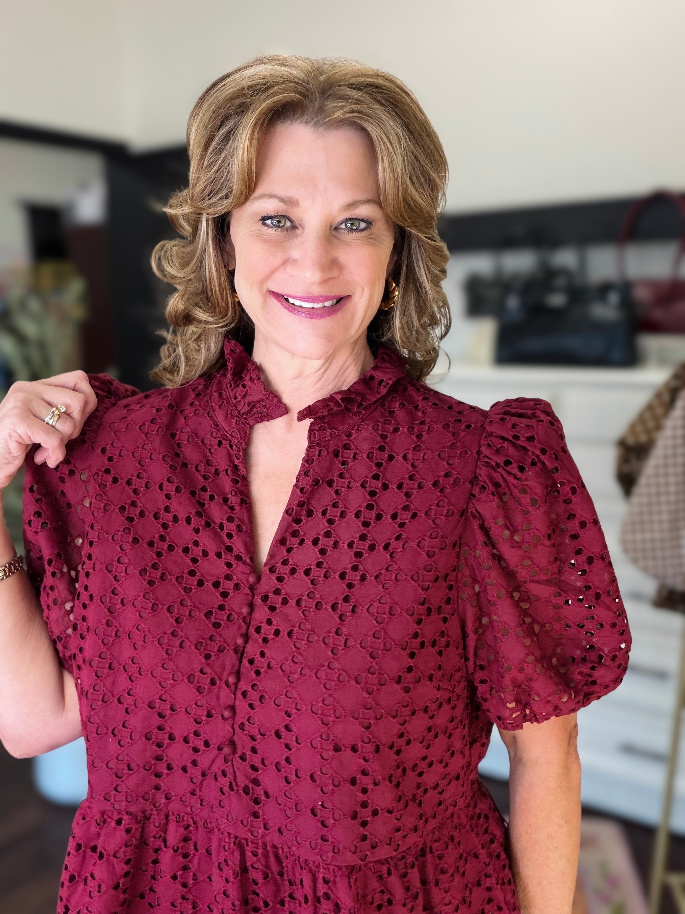 Burgundy Lace Top-Burgundy