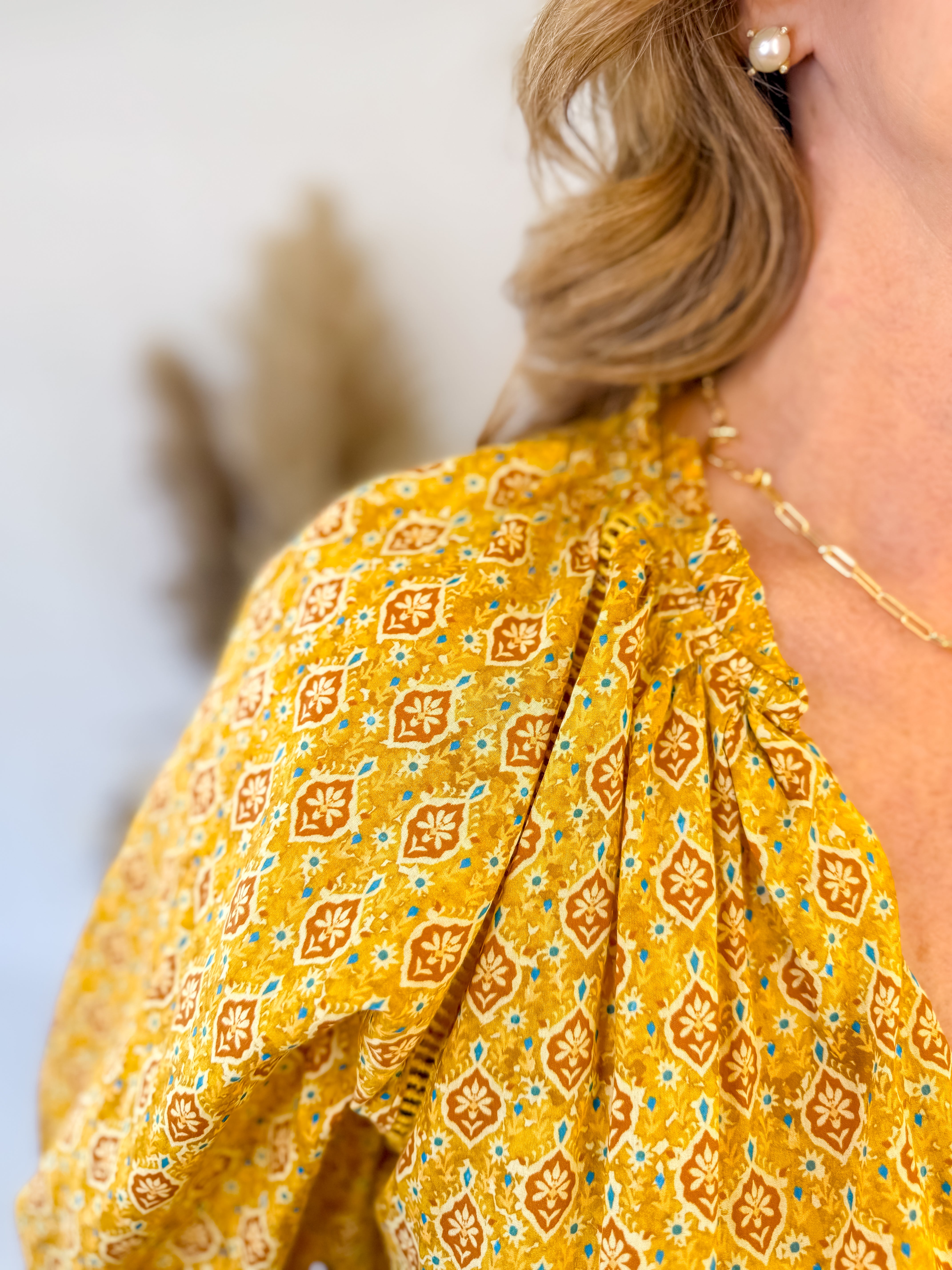 [Dear John] Costa Novely Top- Marigold Calico