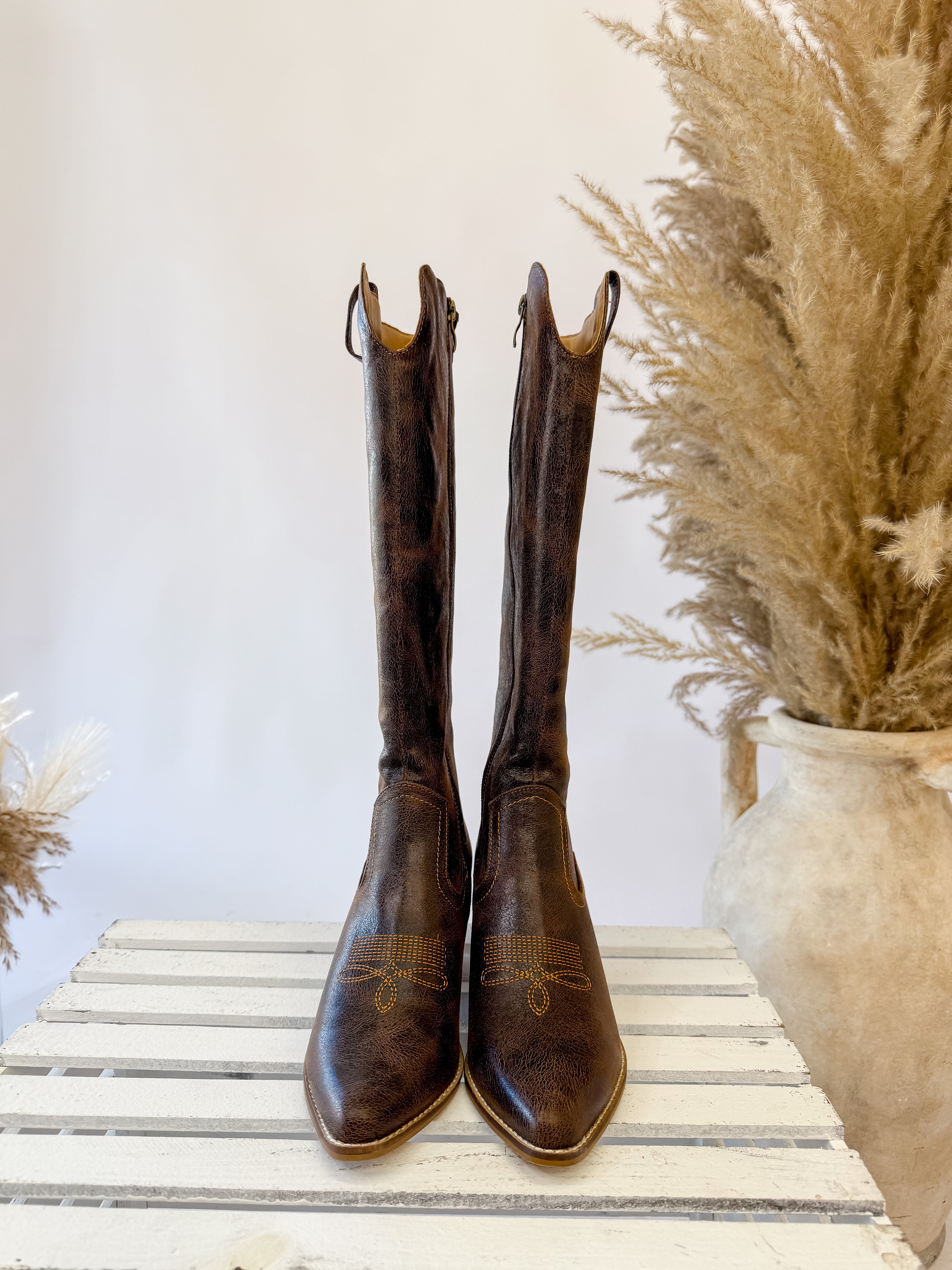 [Hey Girl] Hats Off- Espresso Crinkle Boot