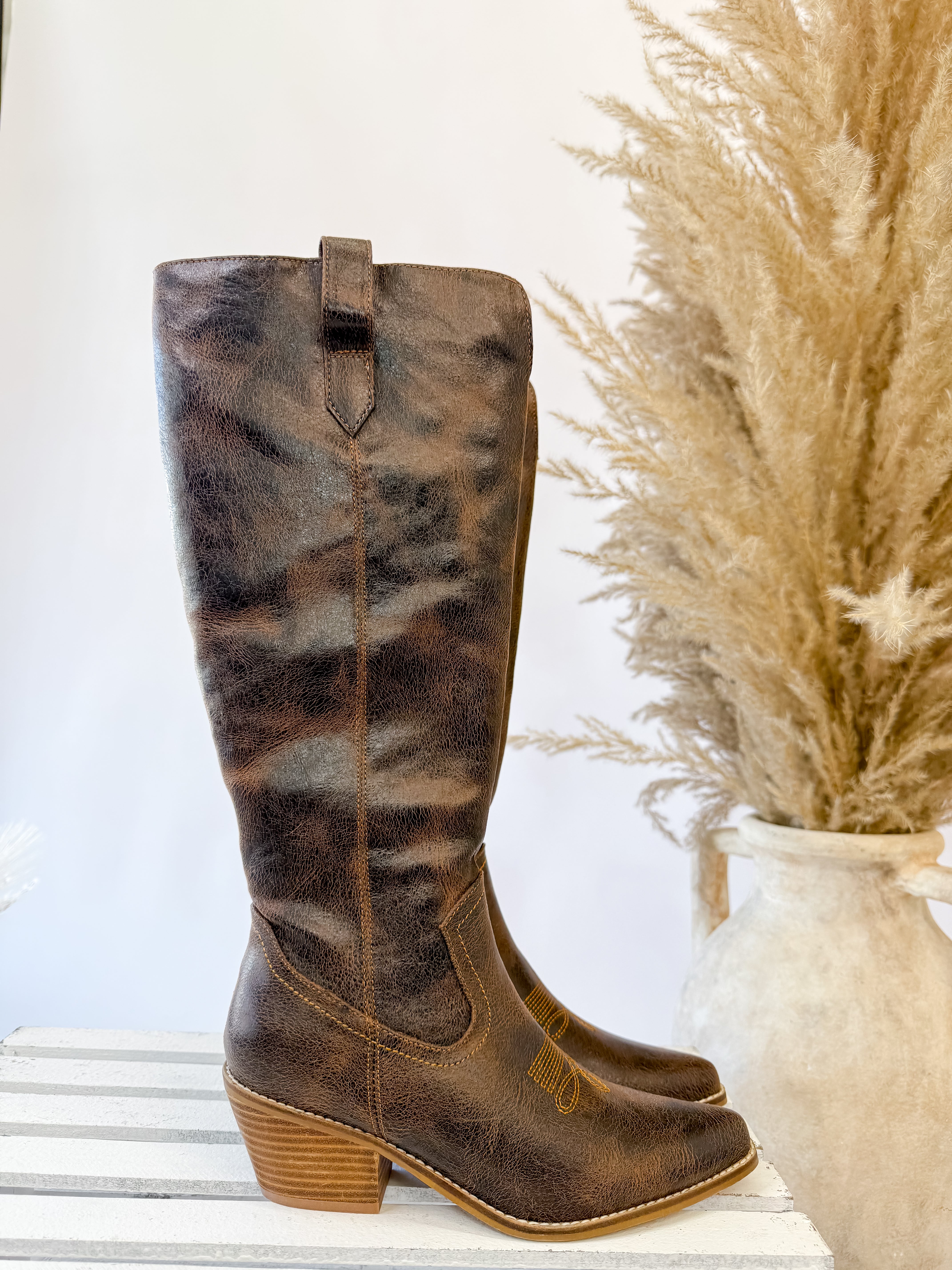 [Hey Girl] Hats Off- Espresso Crinkle Boot