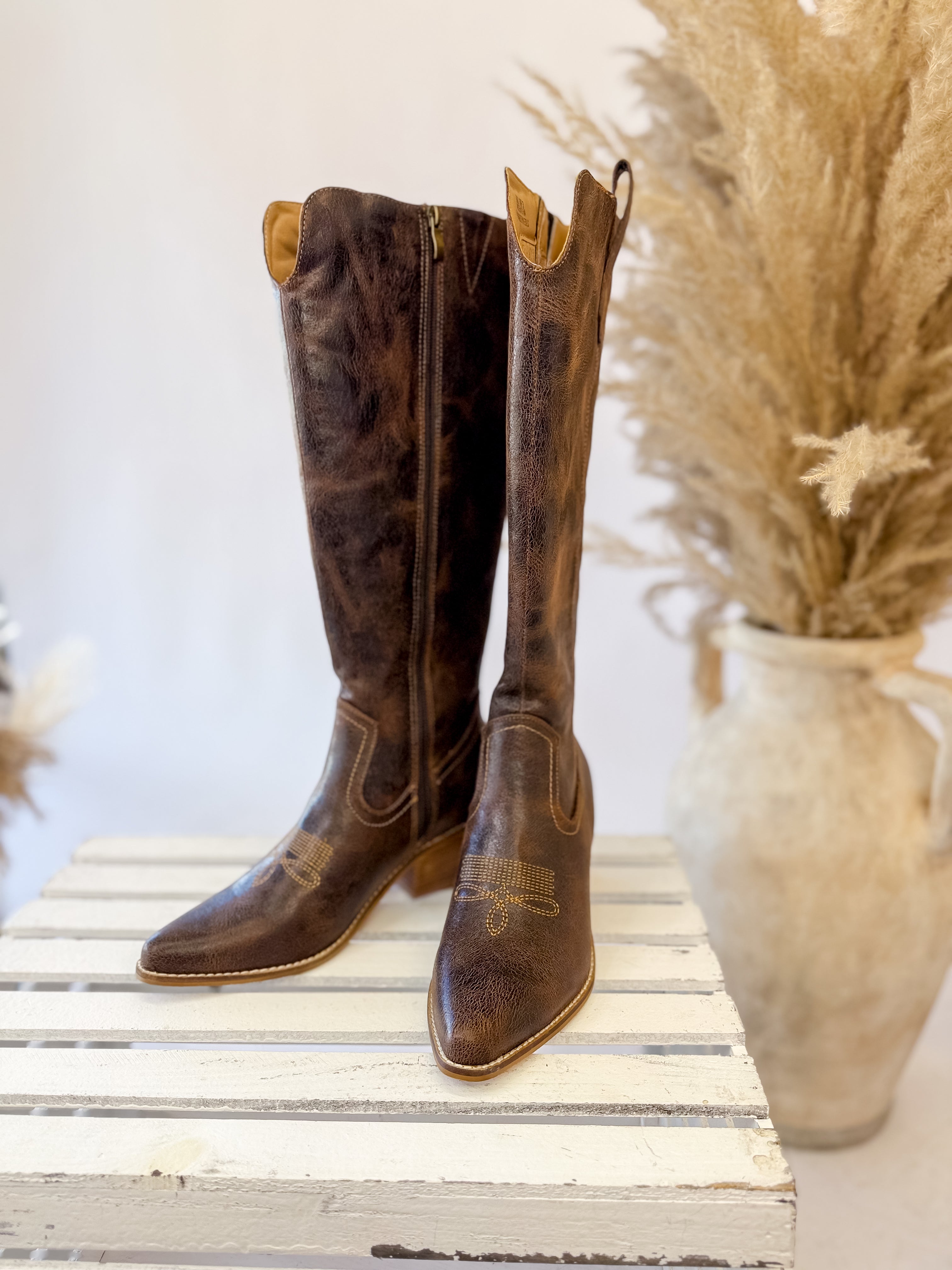 [Hey Girl] Hats Off- Espresso Crinkle Boot