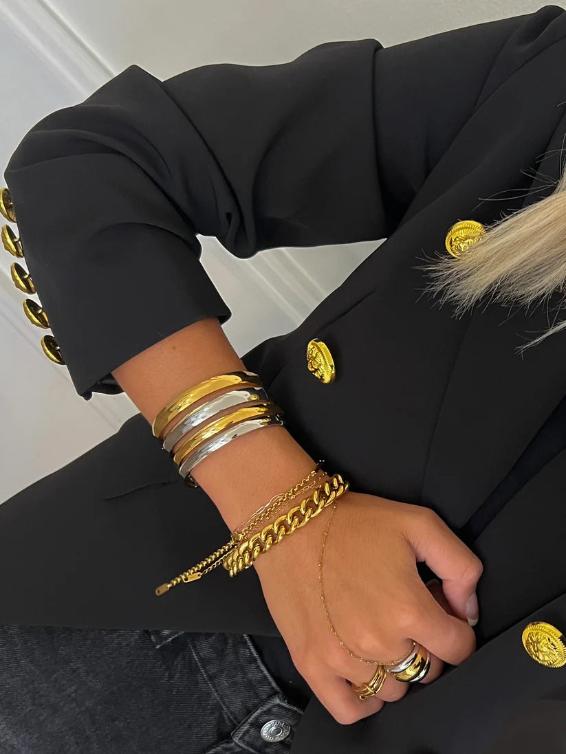 Silver Gemma Bangle - 4mm