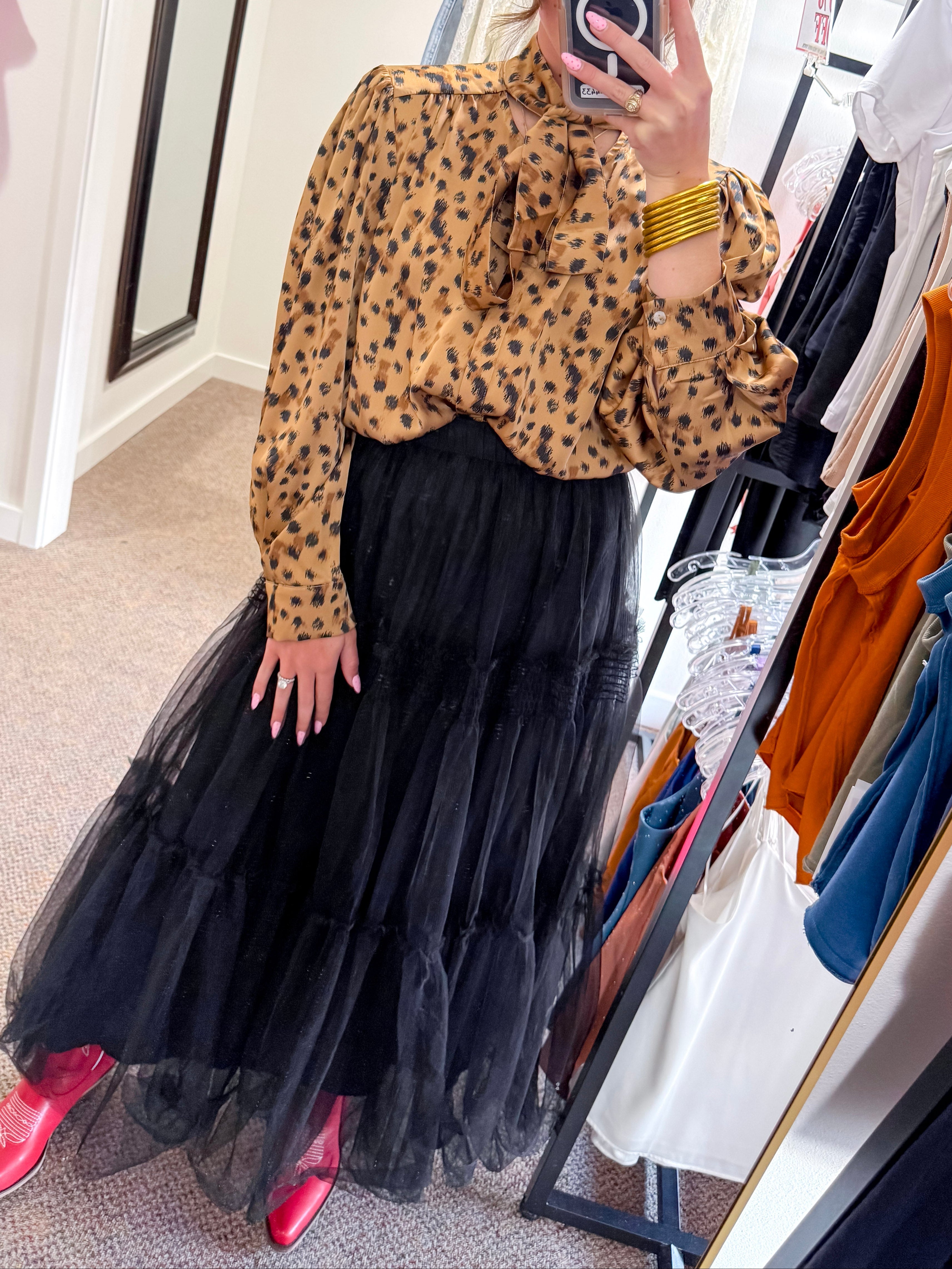 Lacefall Maxi Skirt- Black
