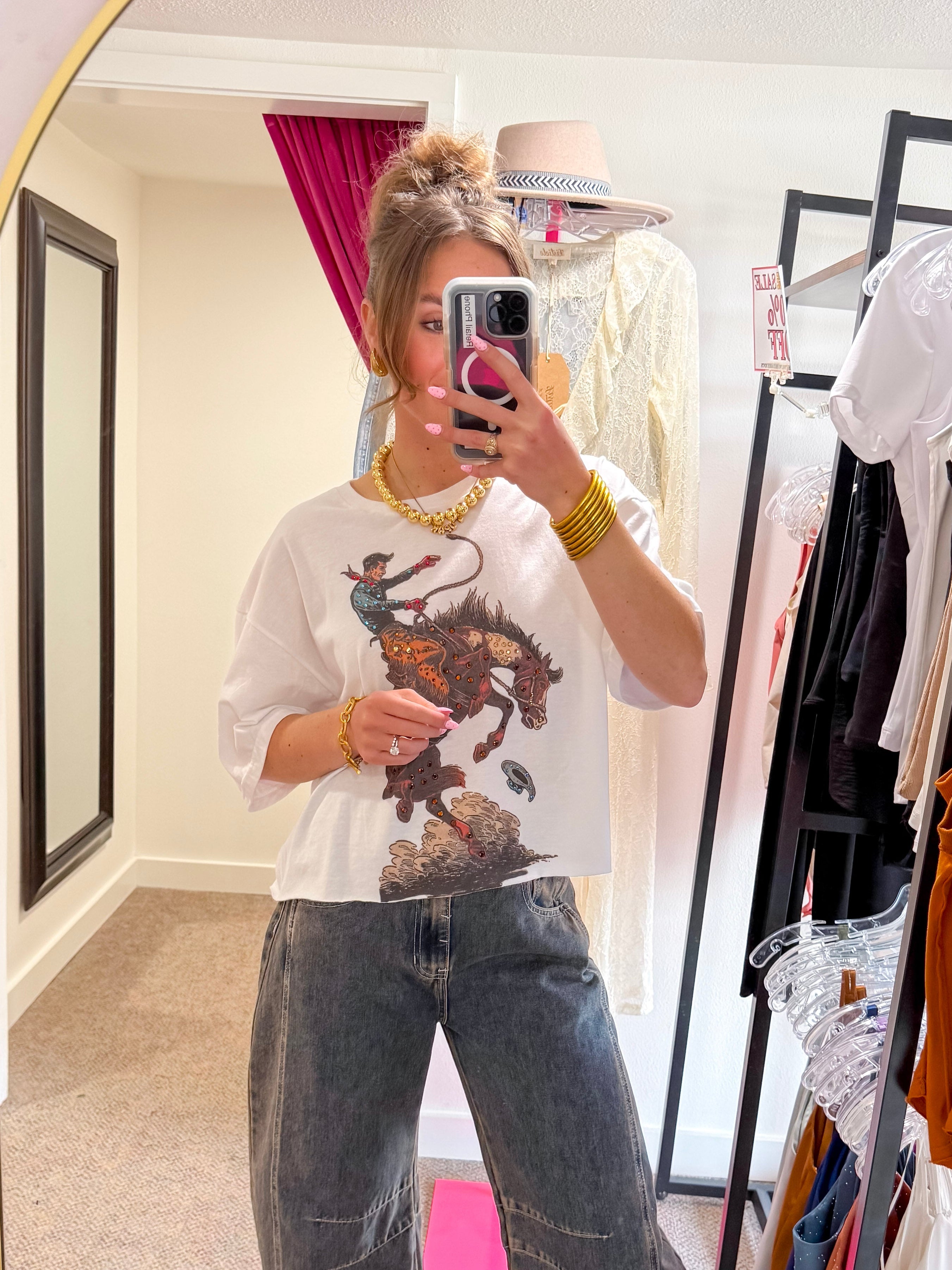 Gina Pink Label Bronc Rider Tee