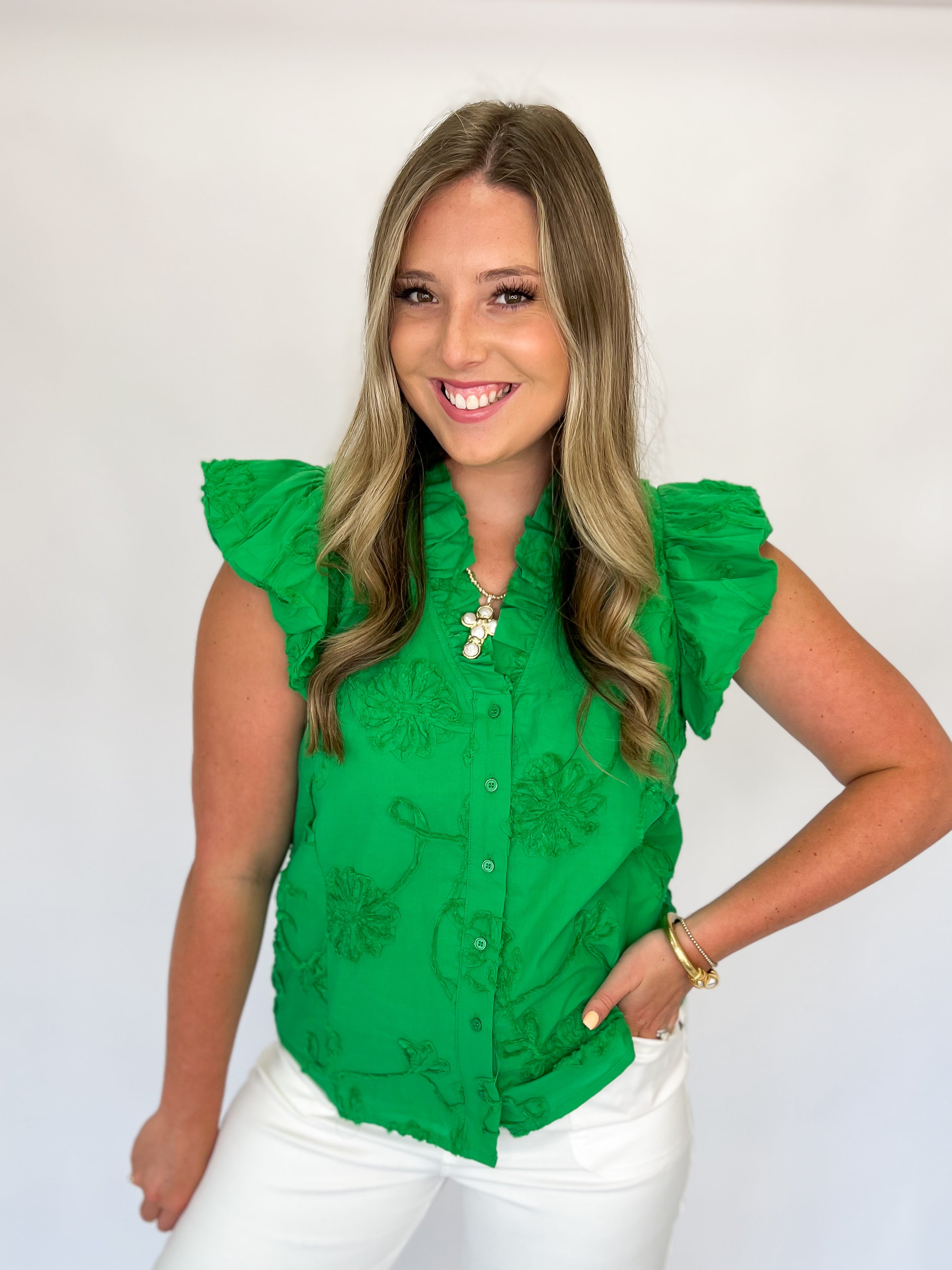 The Kasen Blouse - Green