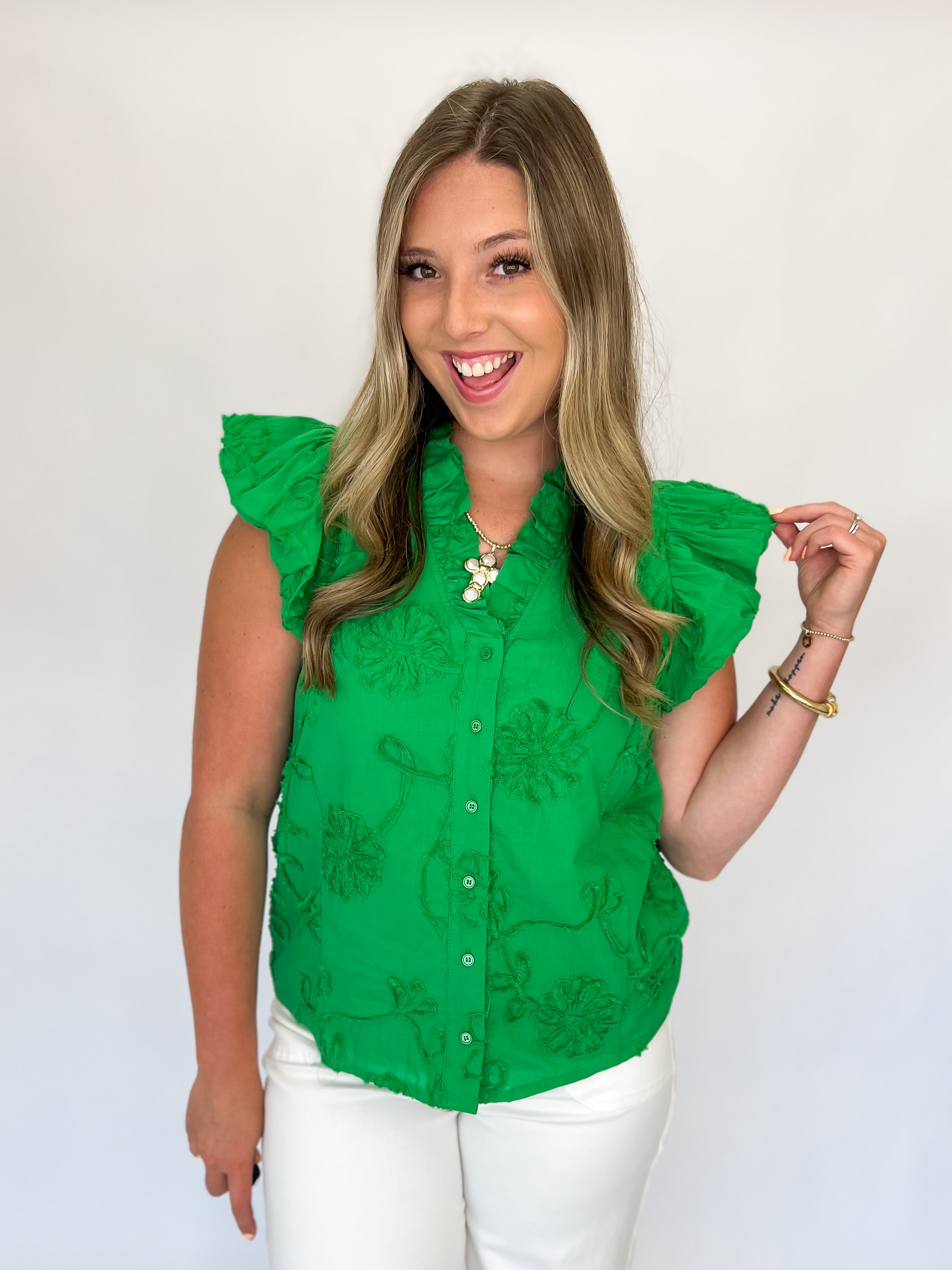 The Kasen Blouse - Green