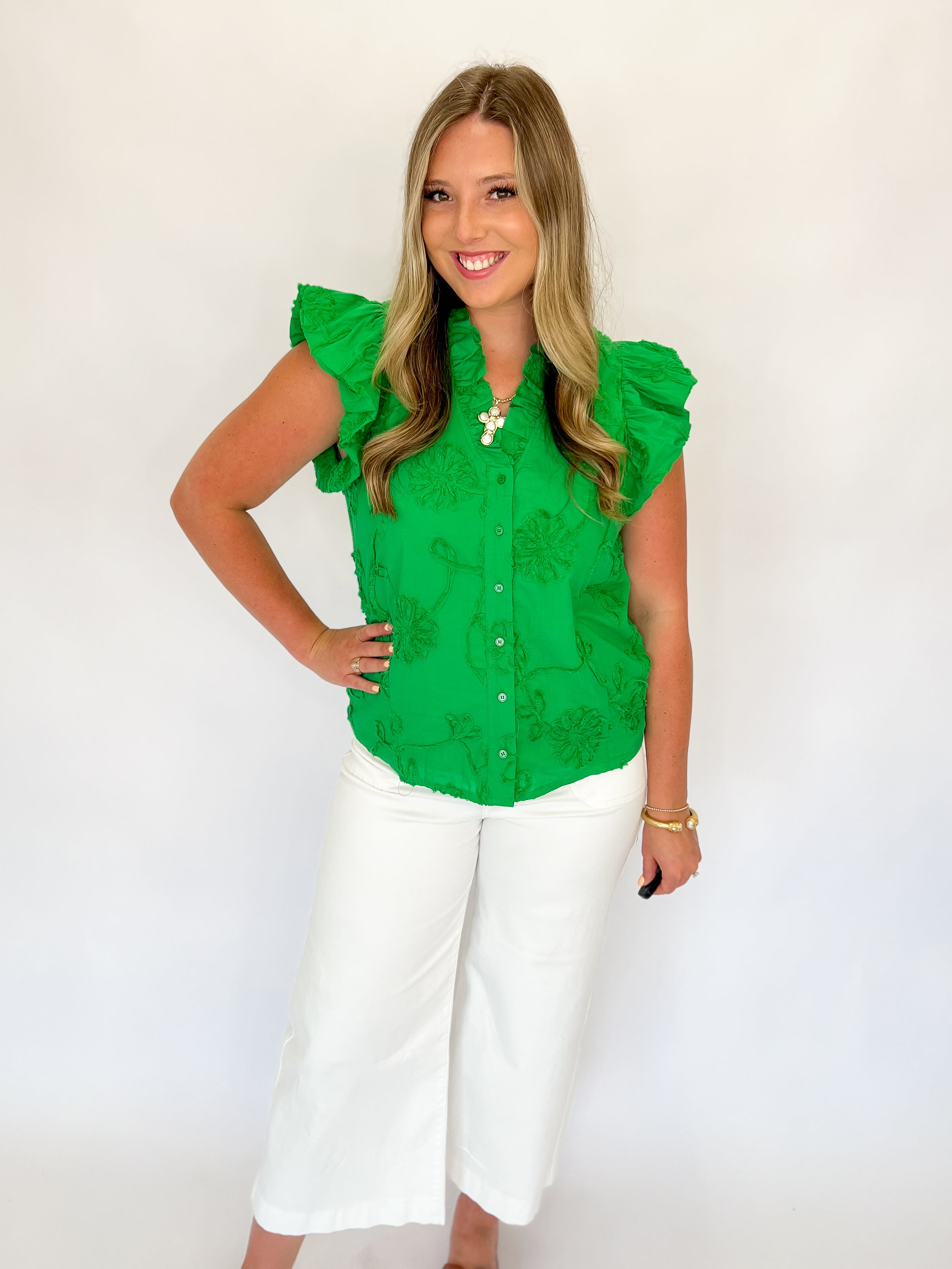 The Kasen Blouse - Green