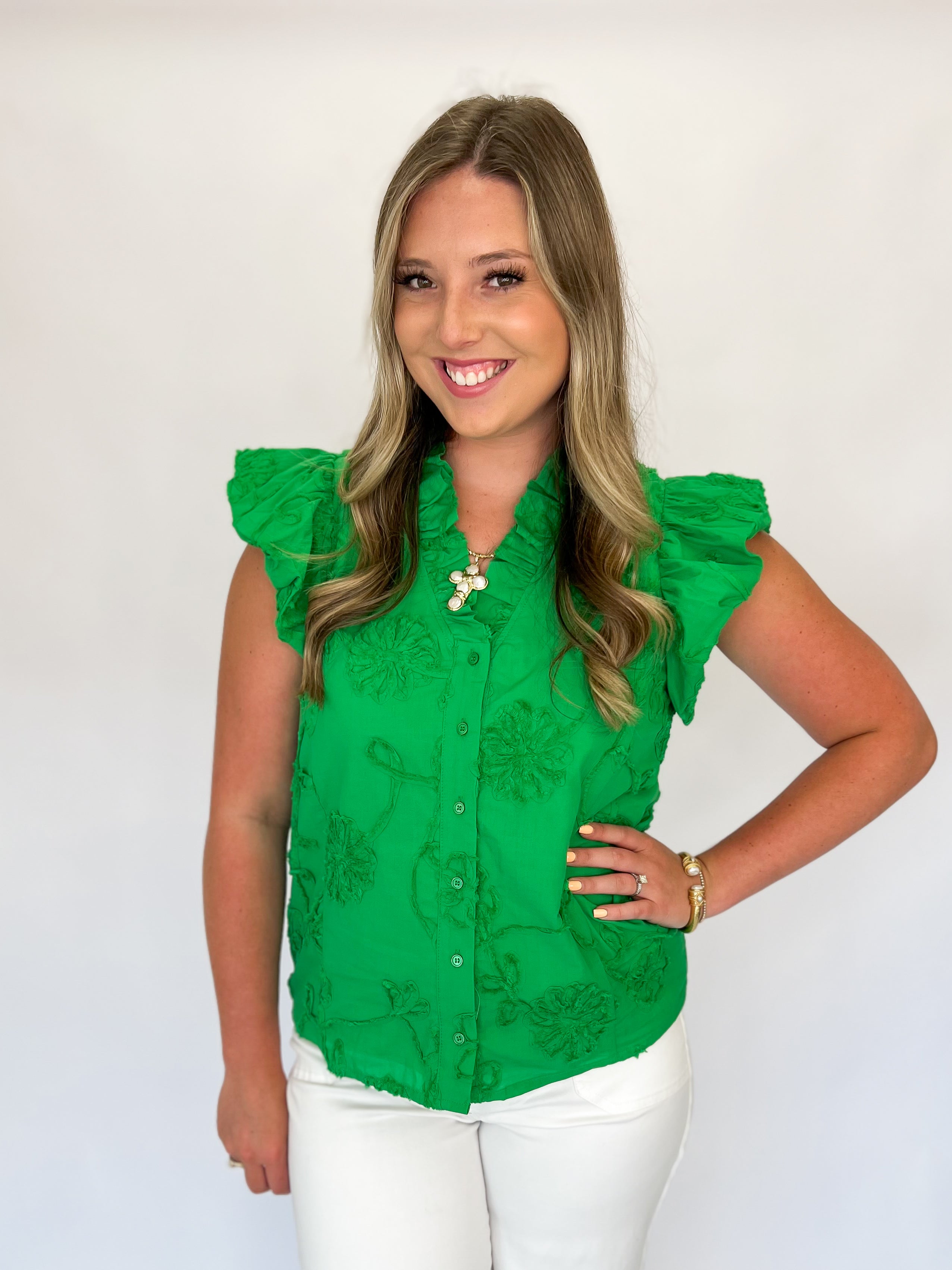 The Kasen Blouse - Green