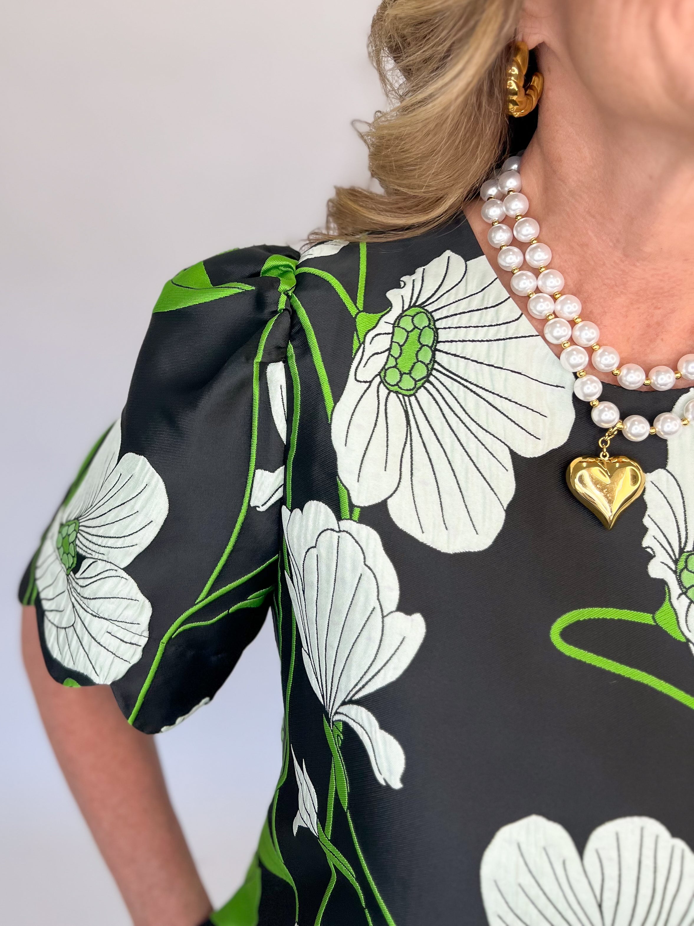 Noir Garden Jacquard Dress