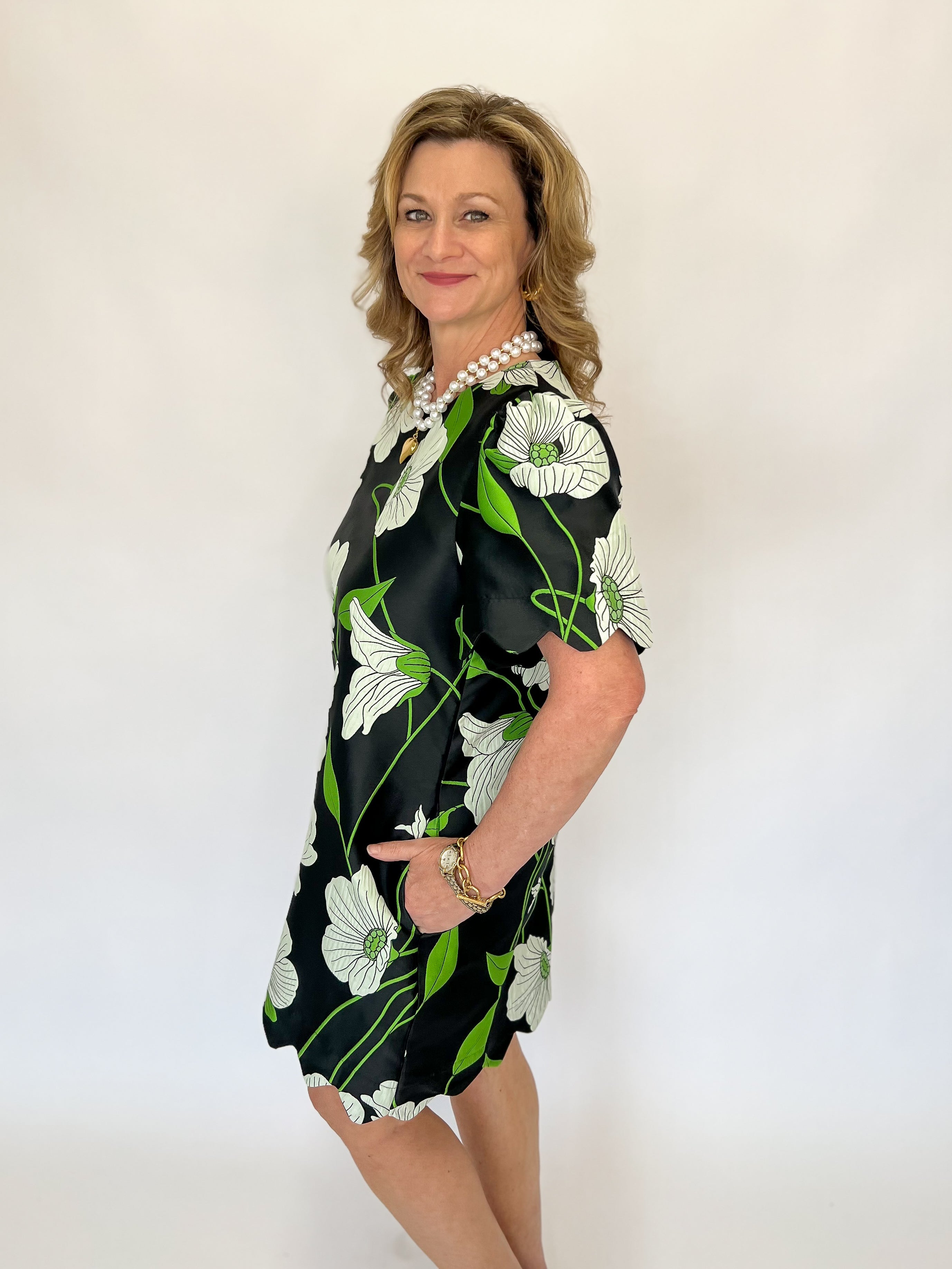 Noir Garden Jacquard Dress