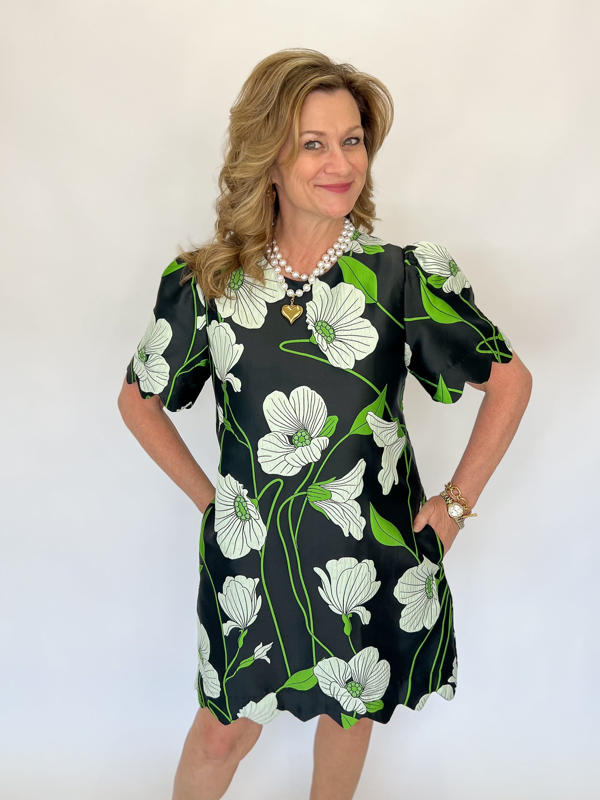 Noir Garden Jacquard Dress