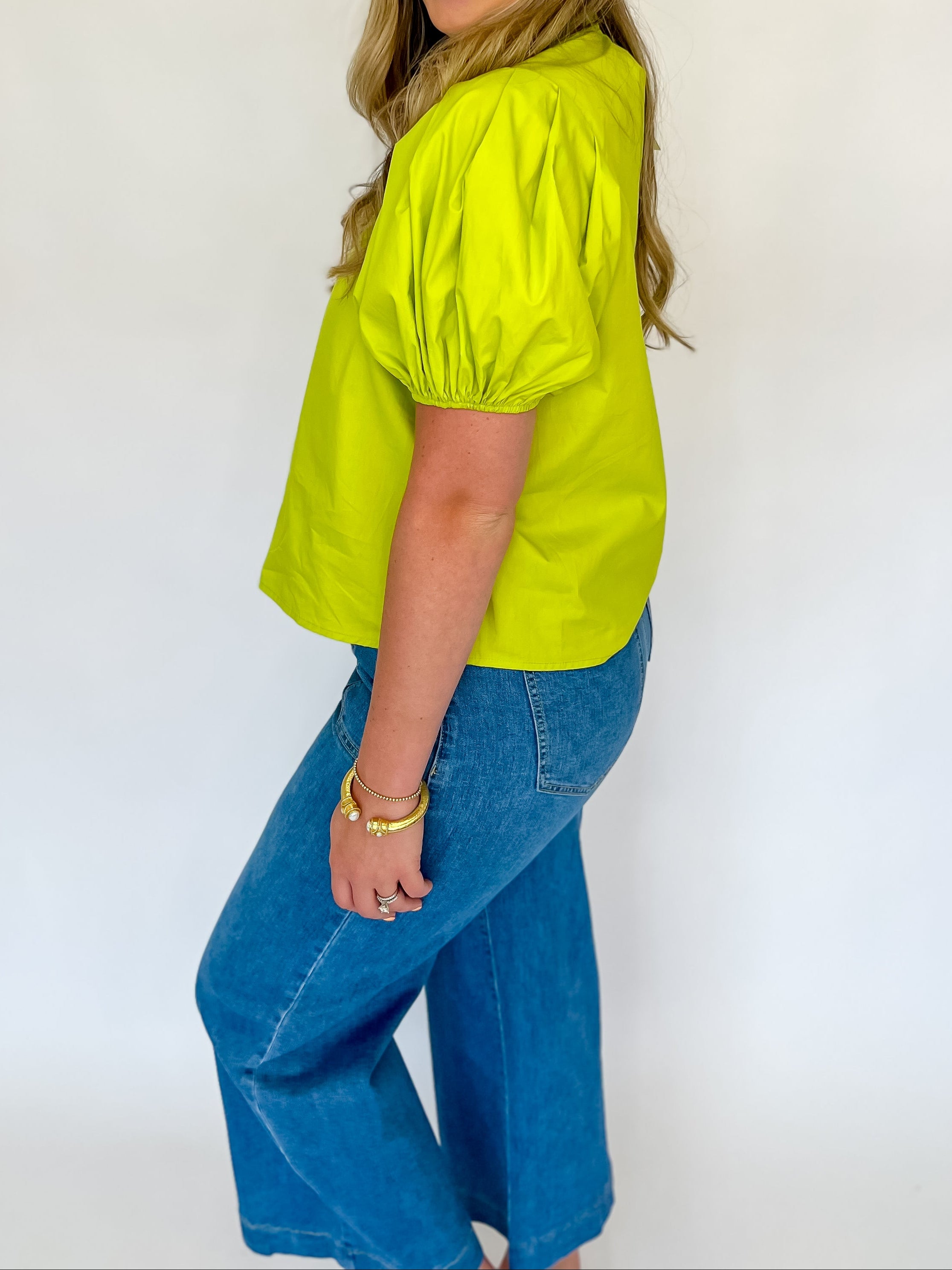Market Morning Blouse - Lime Punch