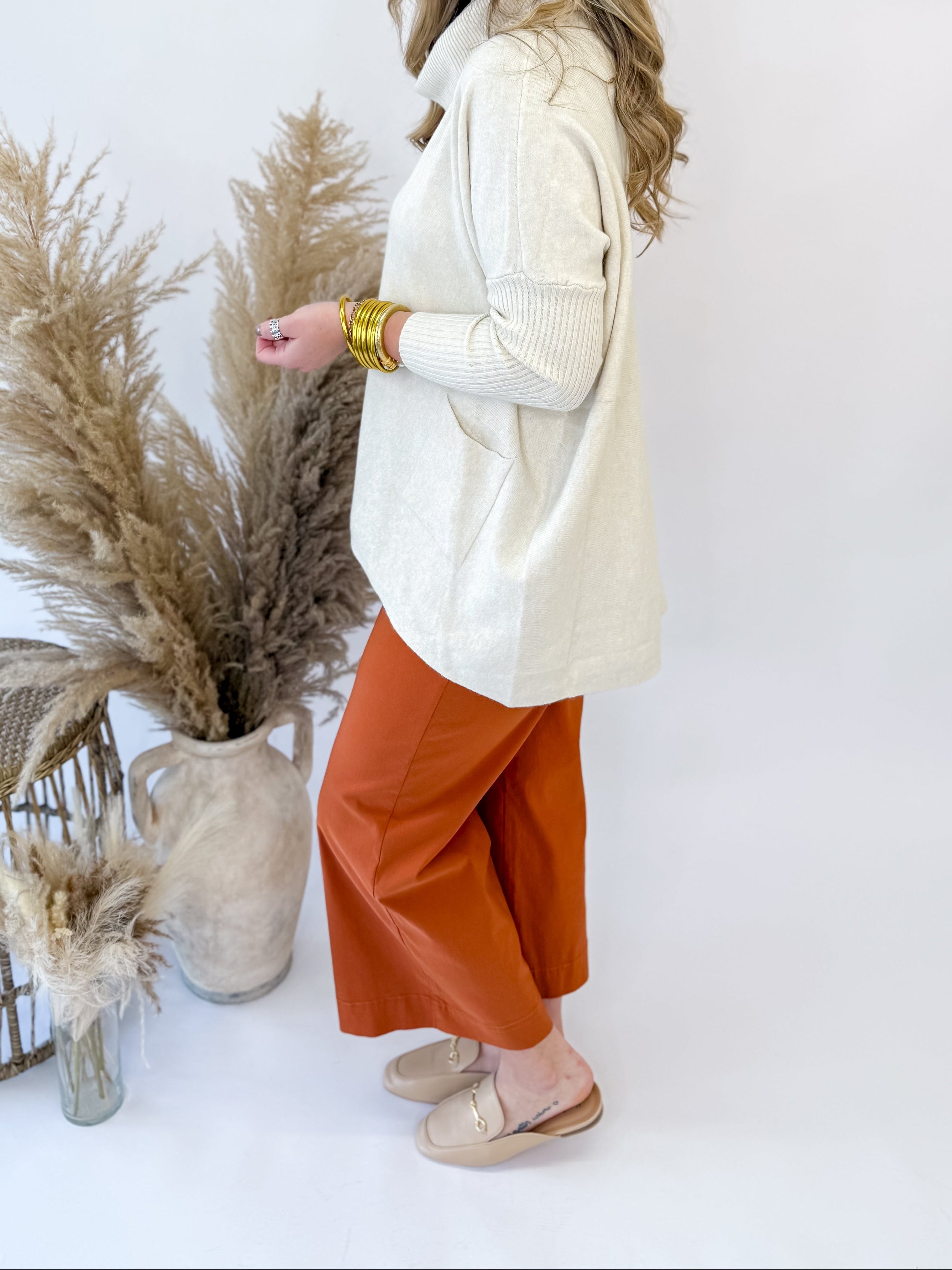 [Mud Pie] Jake Wide Leg Pant-Rust