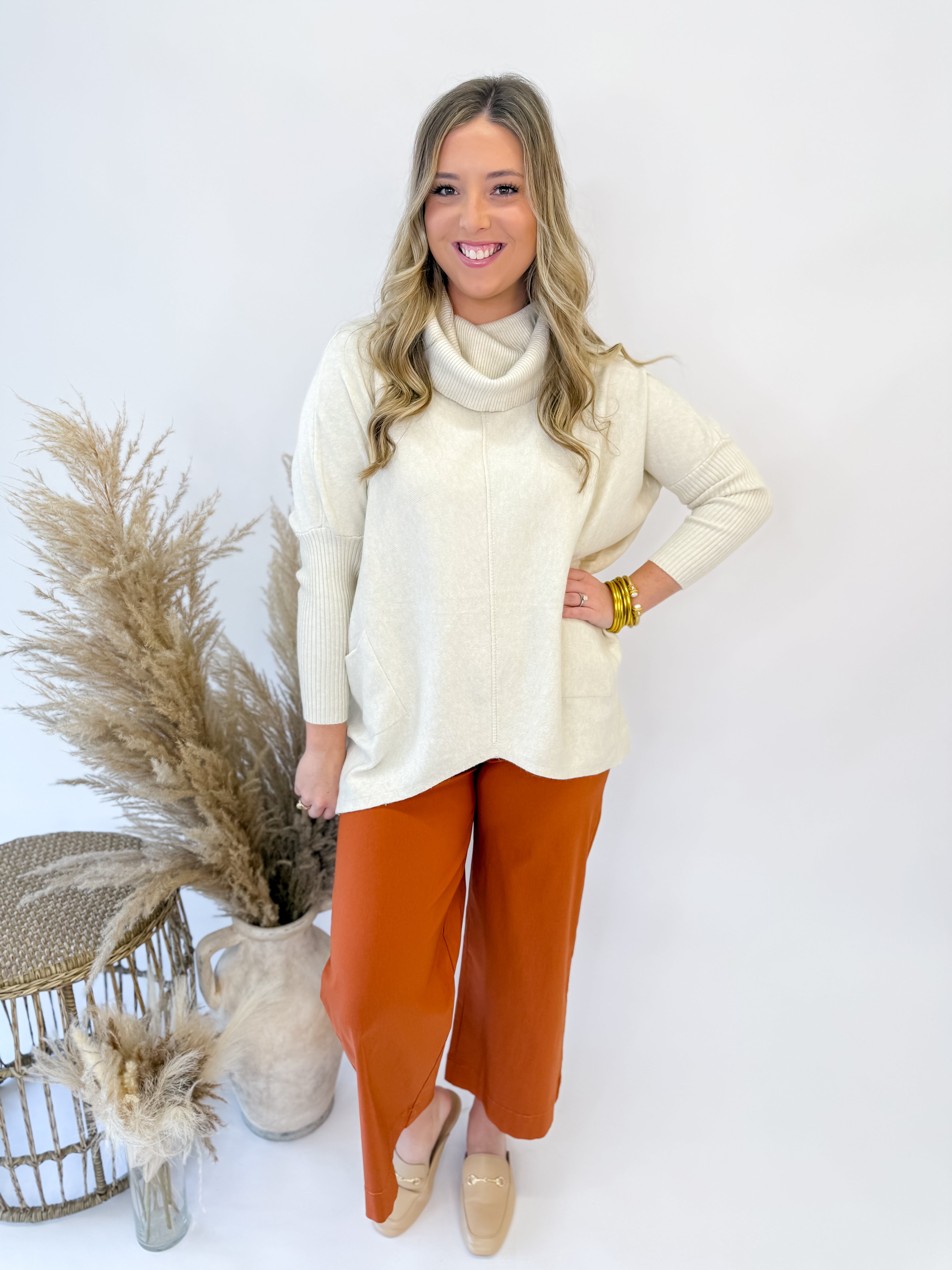 [Mud Pie] Jake Wide Leg Pant-Rust