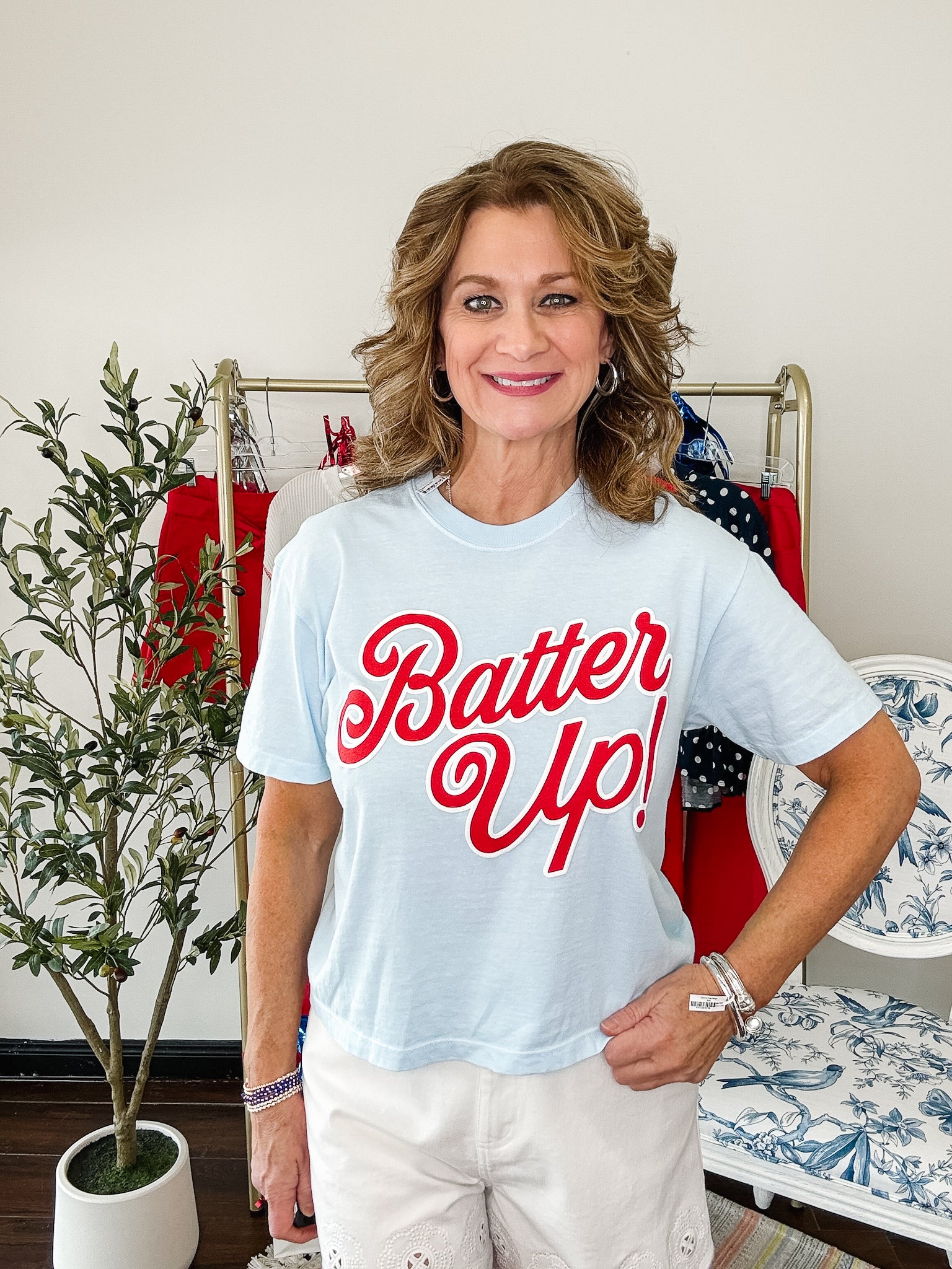 Batter Up Crop Tee