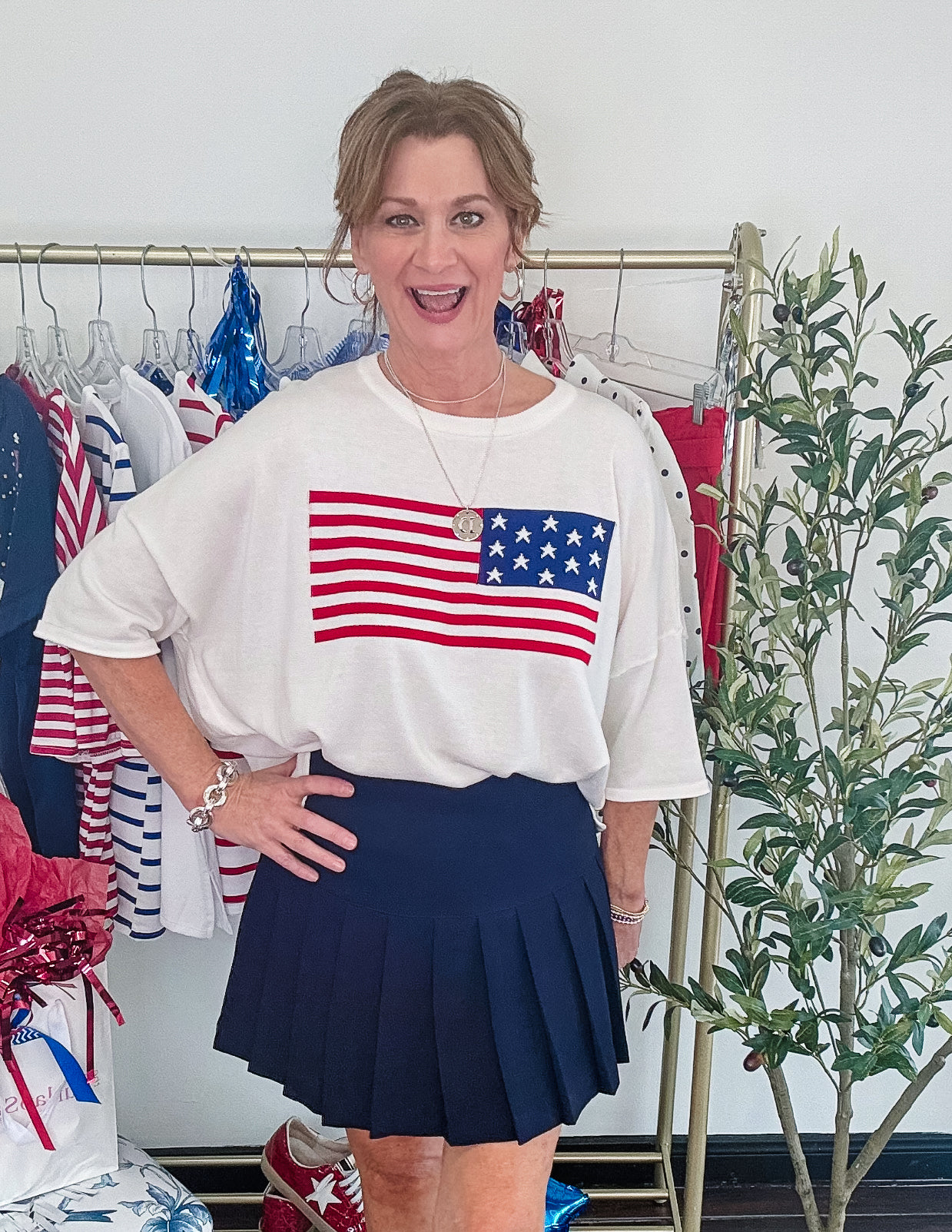 America the Great Cotton Sweater - Off White