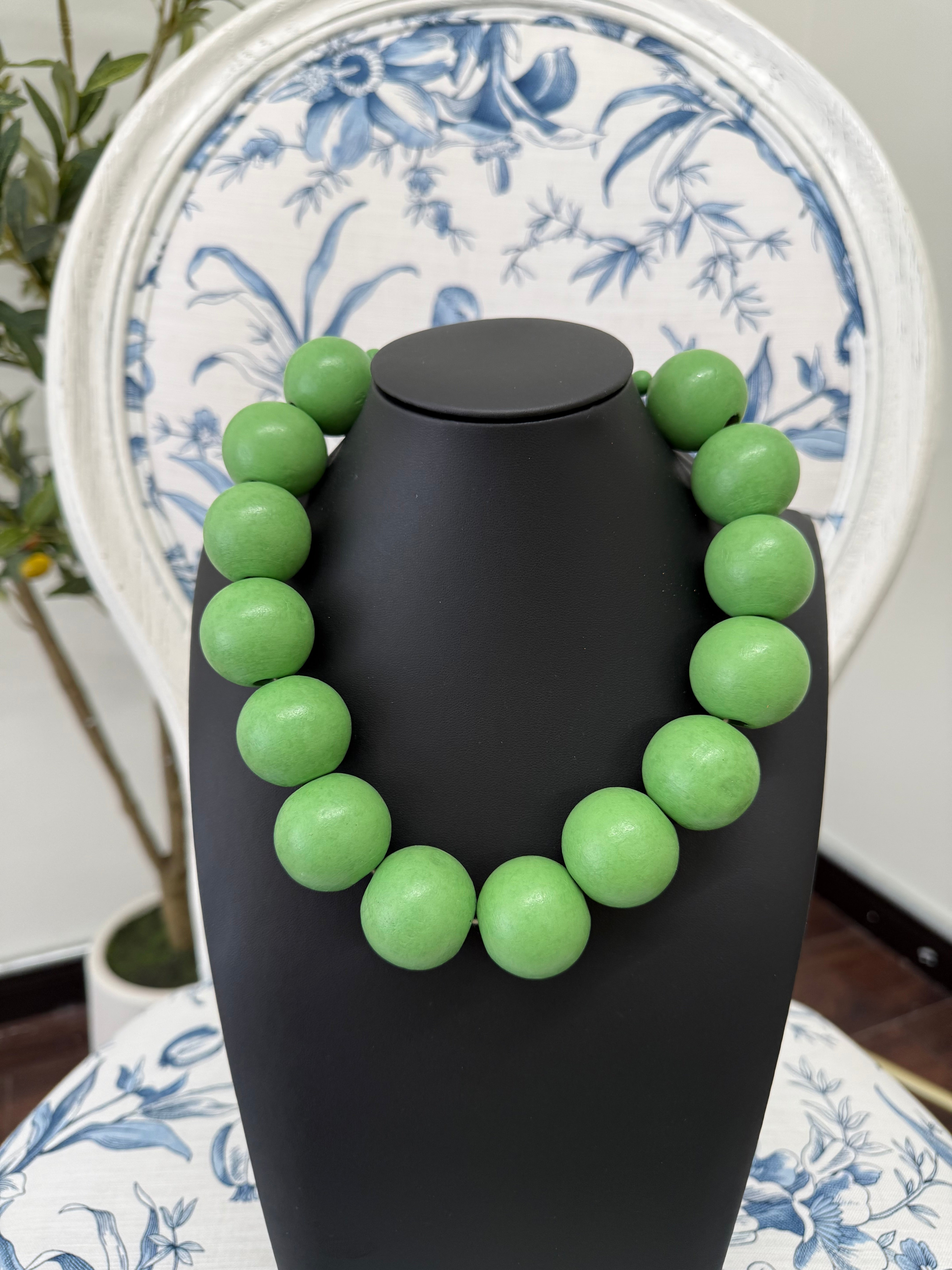 Chunky Bead Necklace-Green