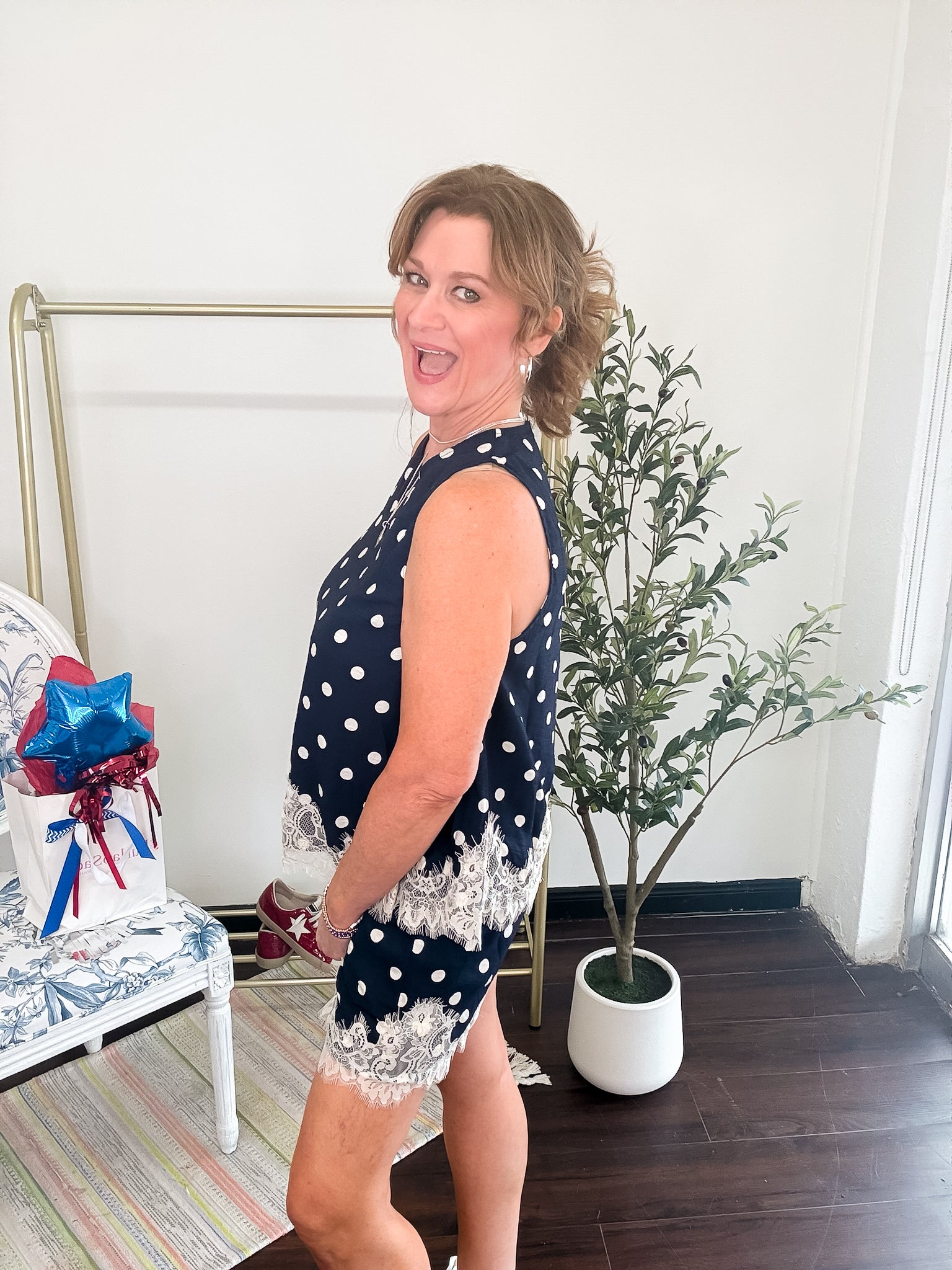 Navy Noir Lace Cami