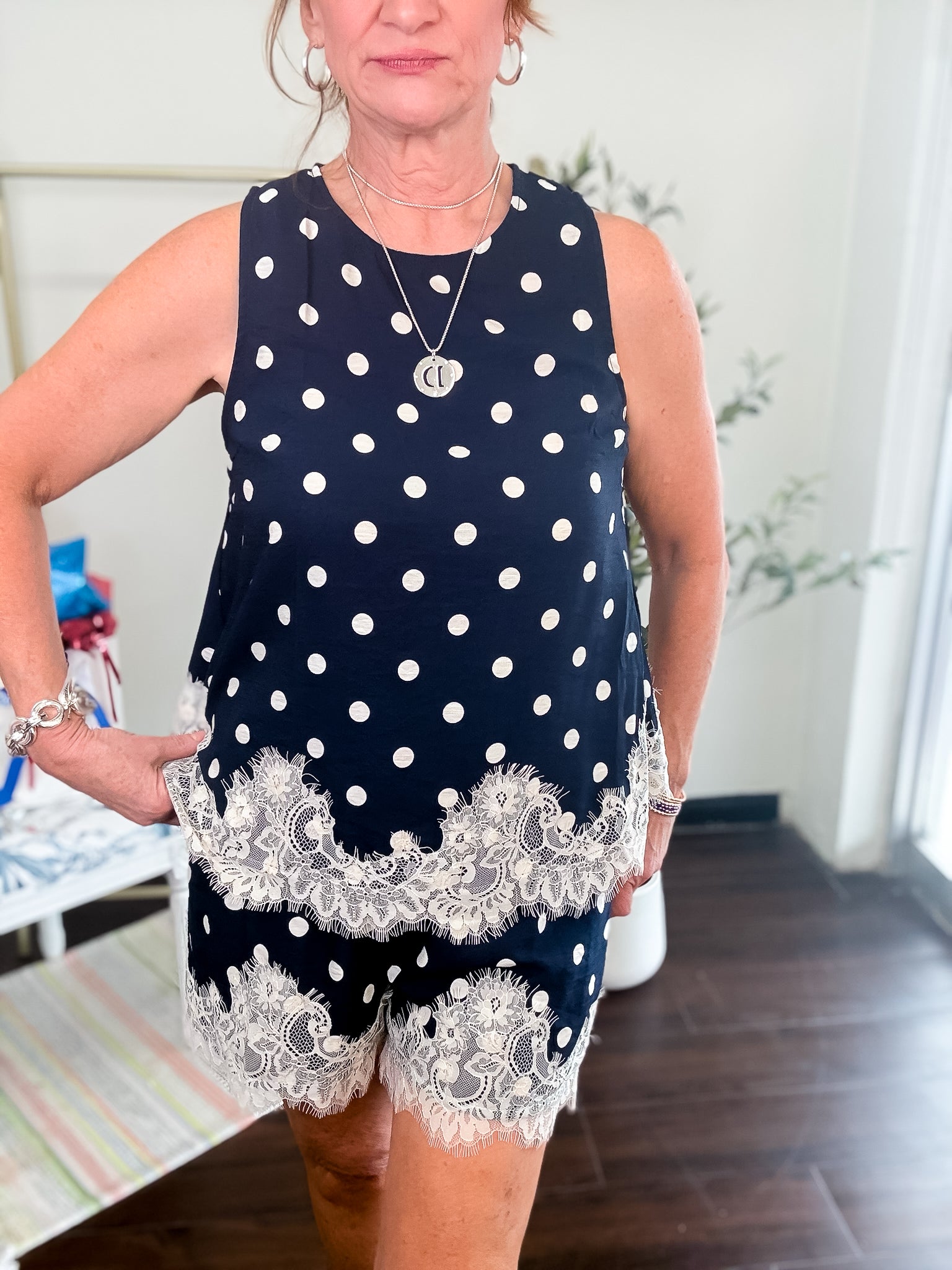 Navy Noir Lace Shorts