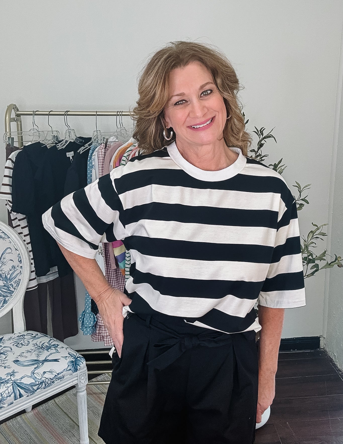 Big Stripe Tee - Black