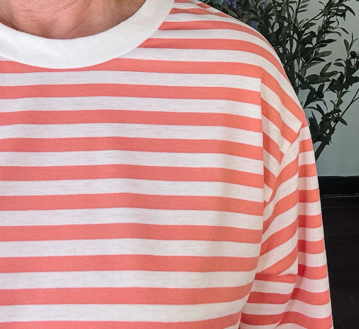 Coral Striped Tee