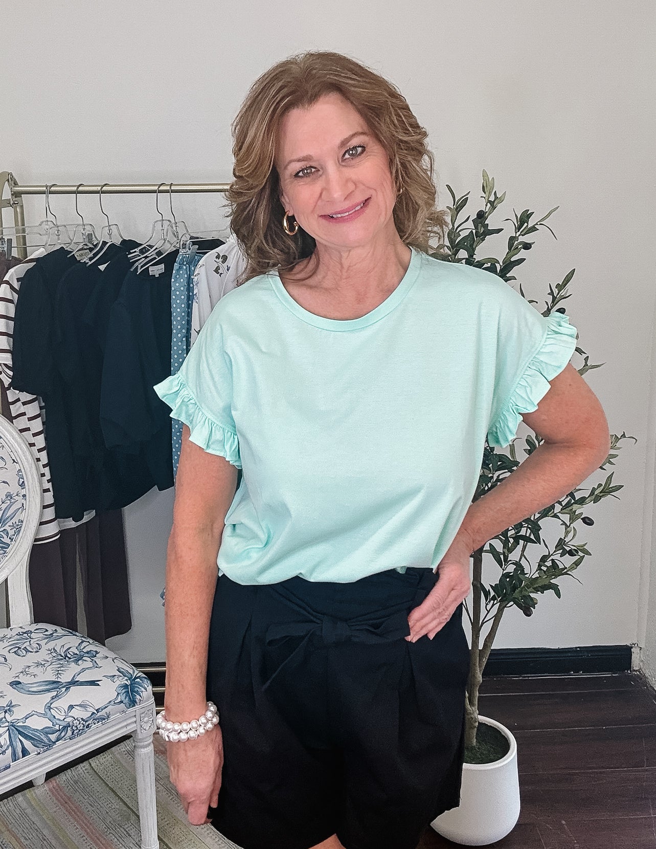 Feels So Good Ruffle Sleeve Tee - Mint