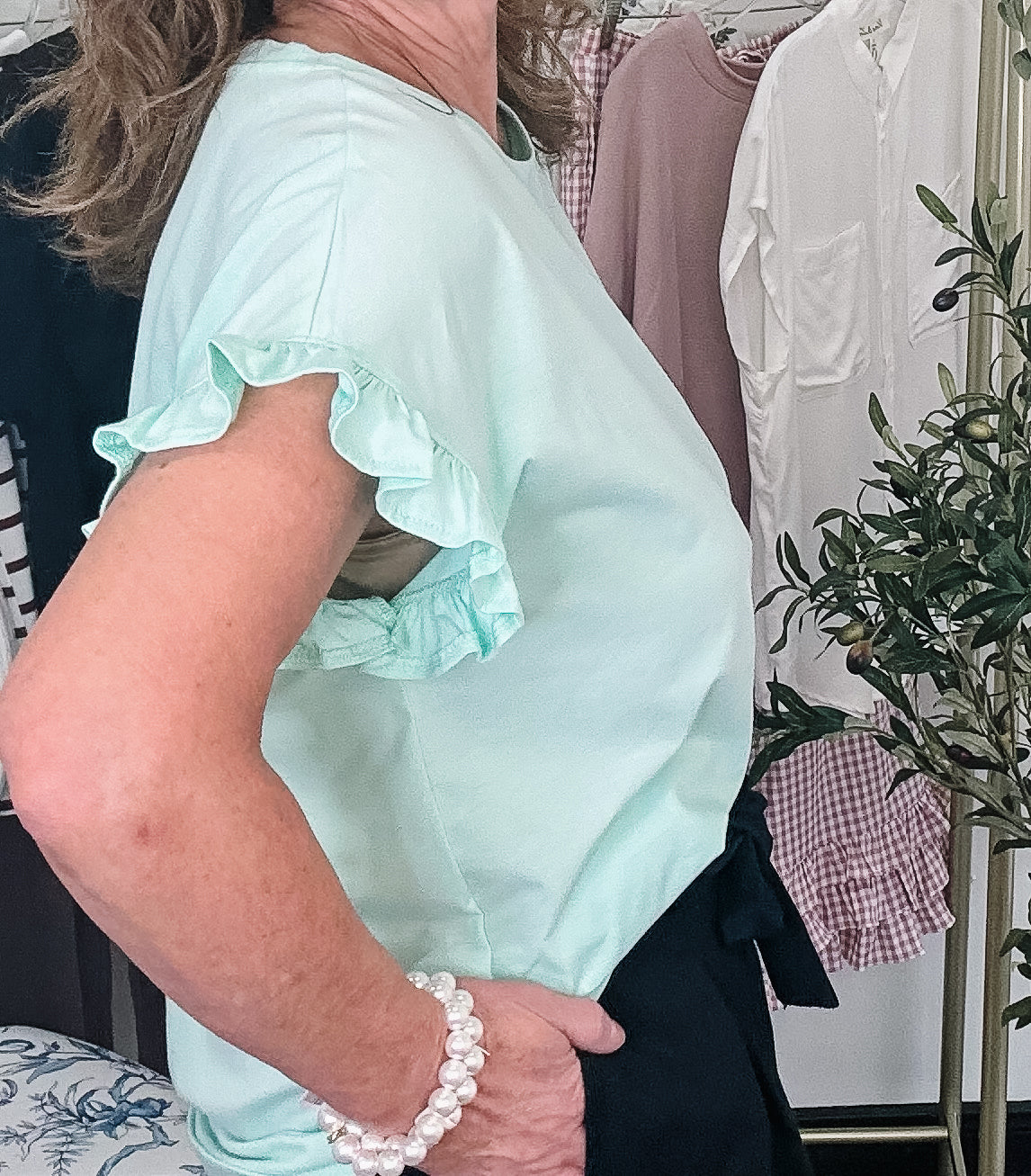 Feels So Good Ruffle Sleeve Tee - Mint