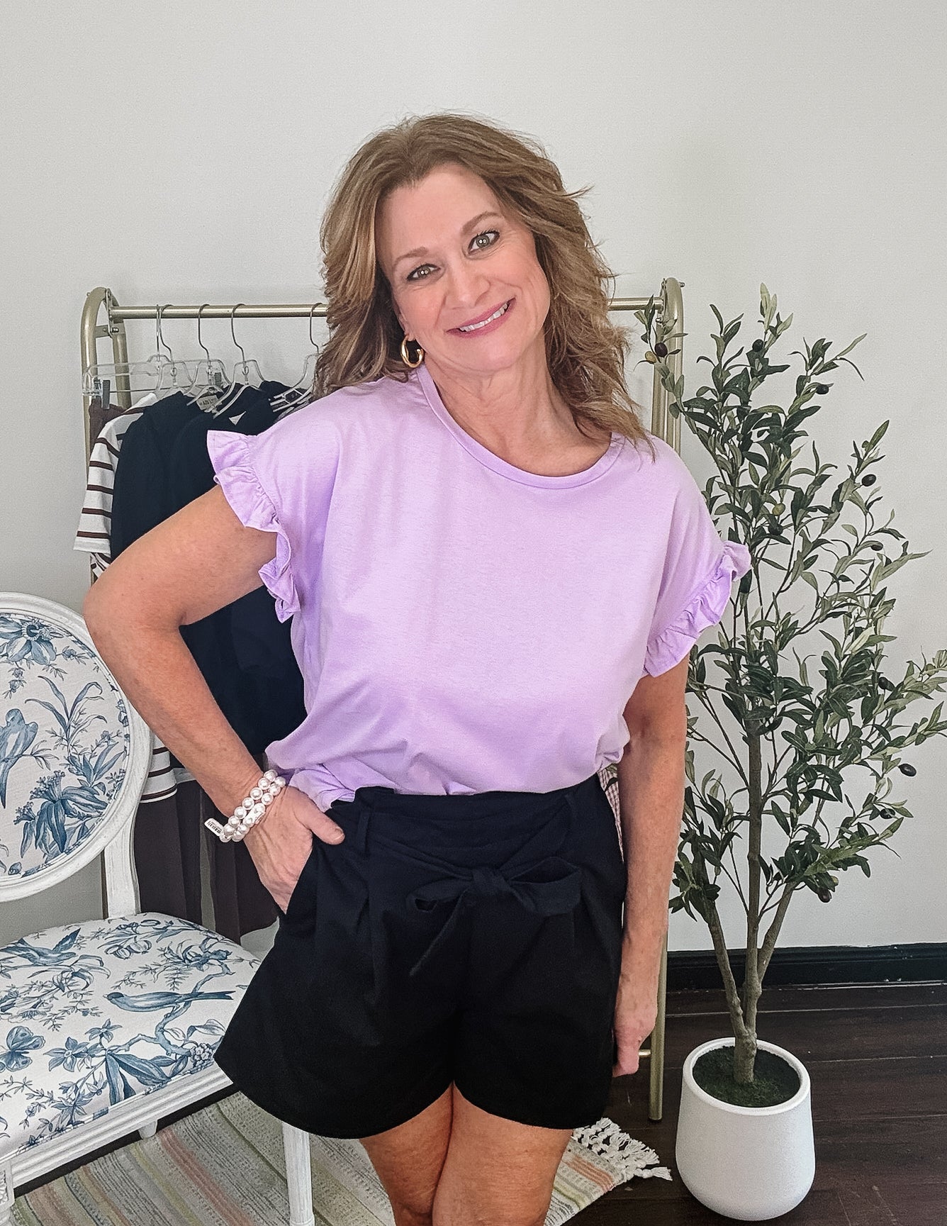 Feels So Good Ruffle Sleeve Tee - Lavender