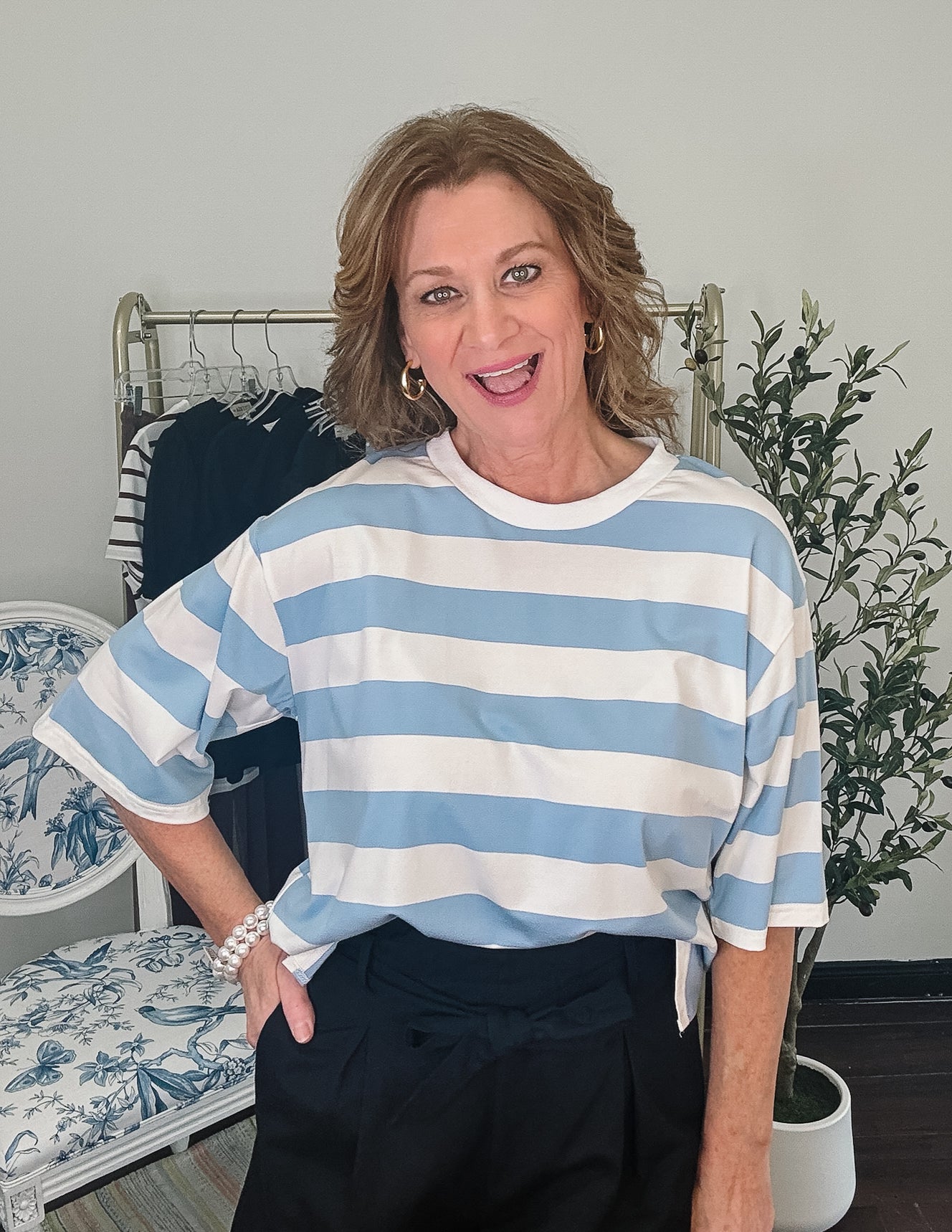 Big Stripe Tee - Blue