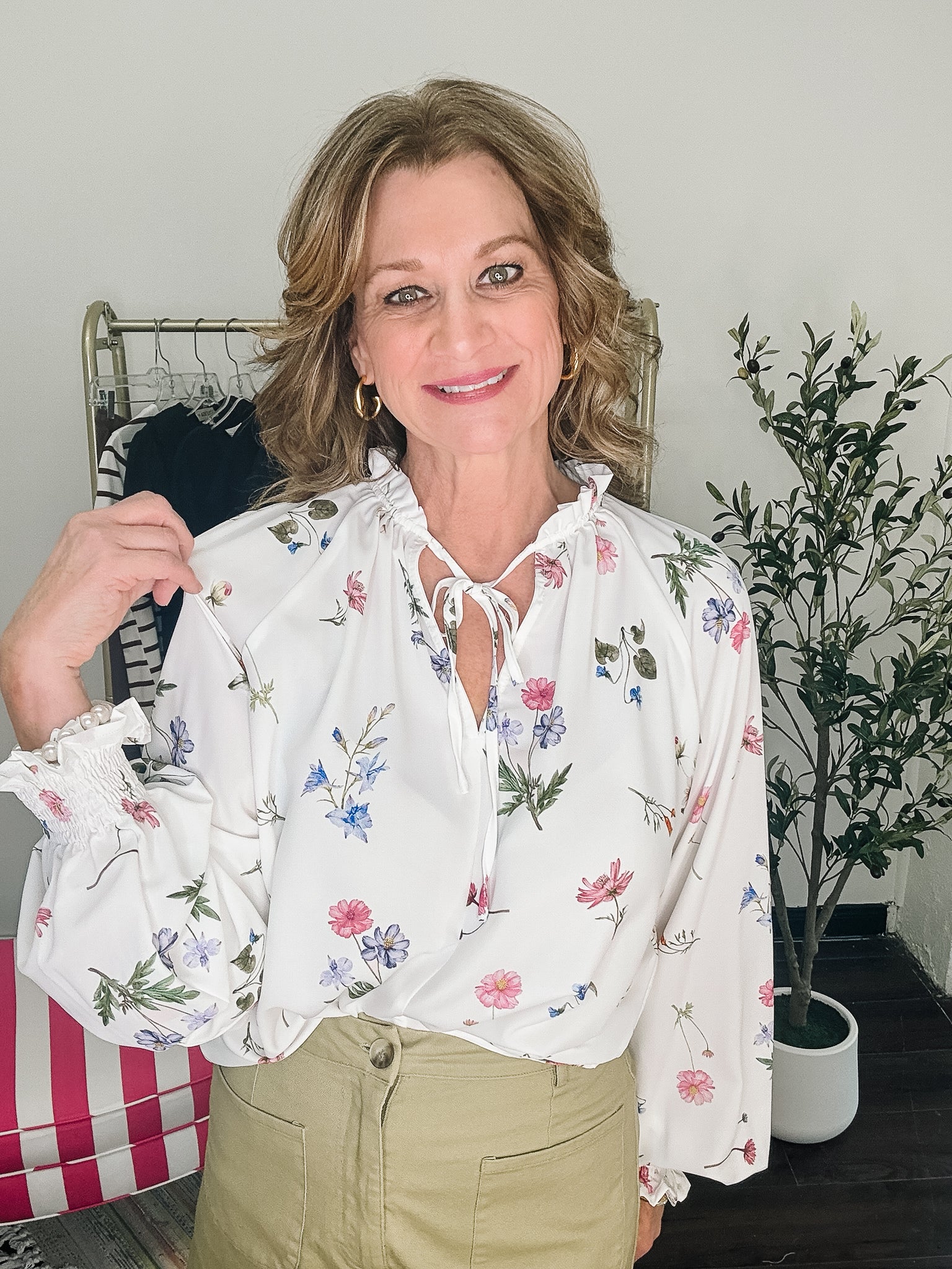 Lovely Floral Top - White