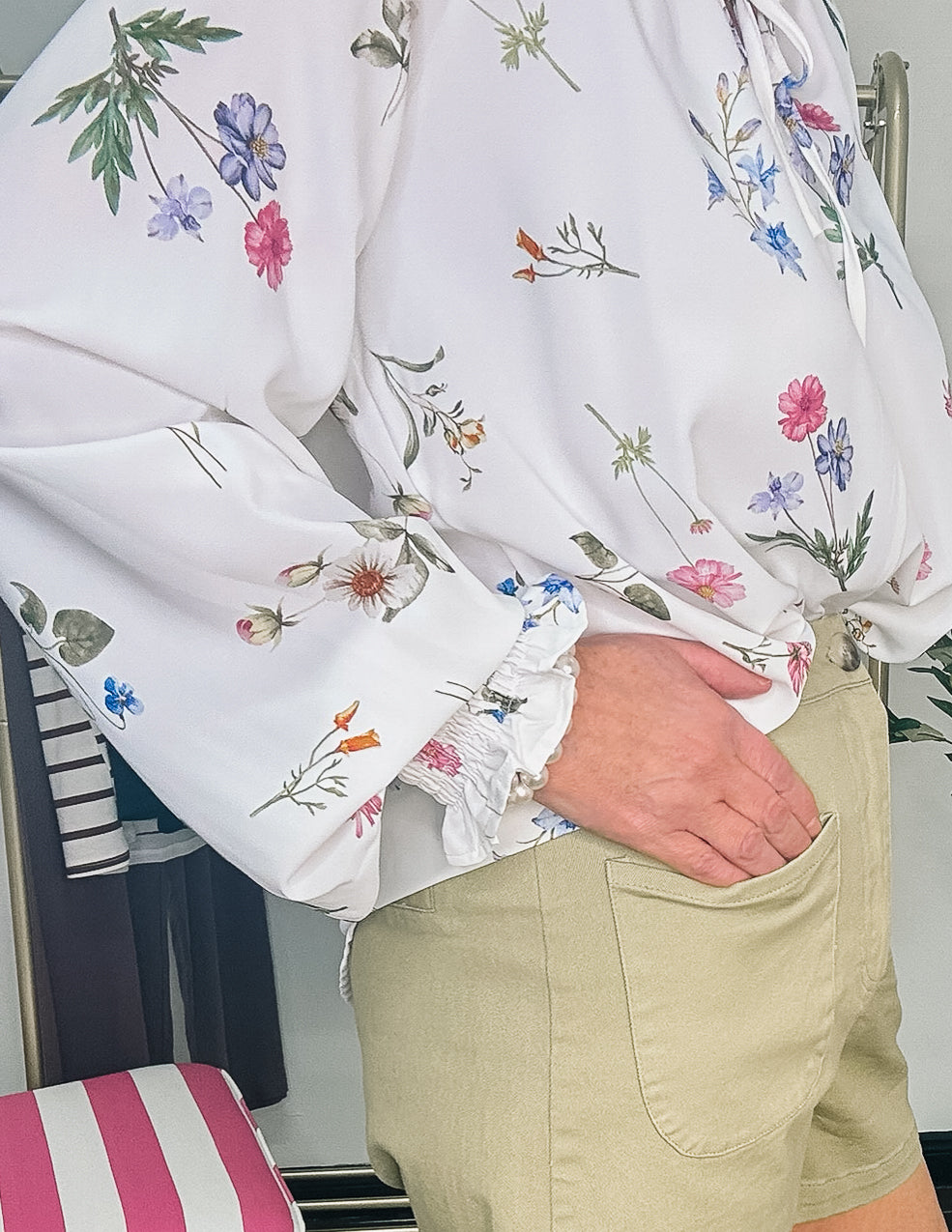 Lovely Floral Top - White