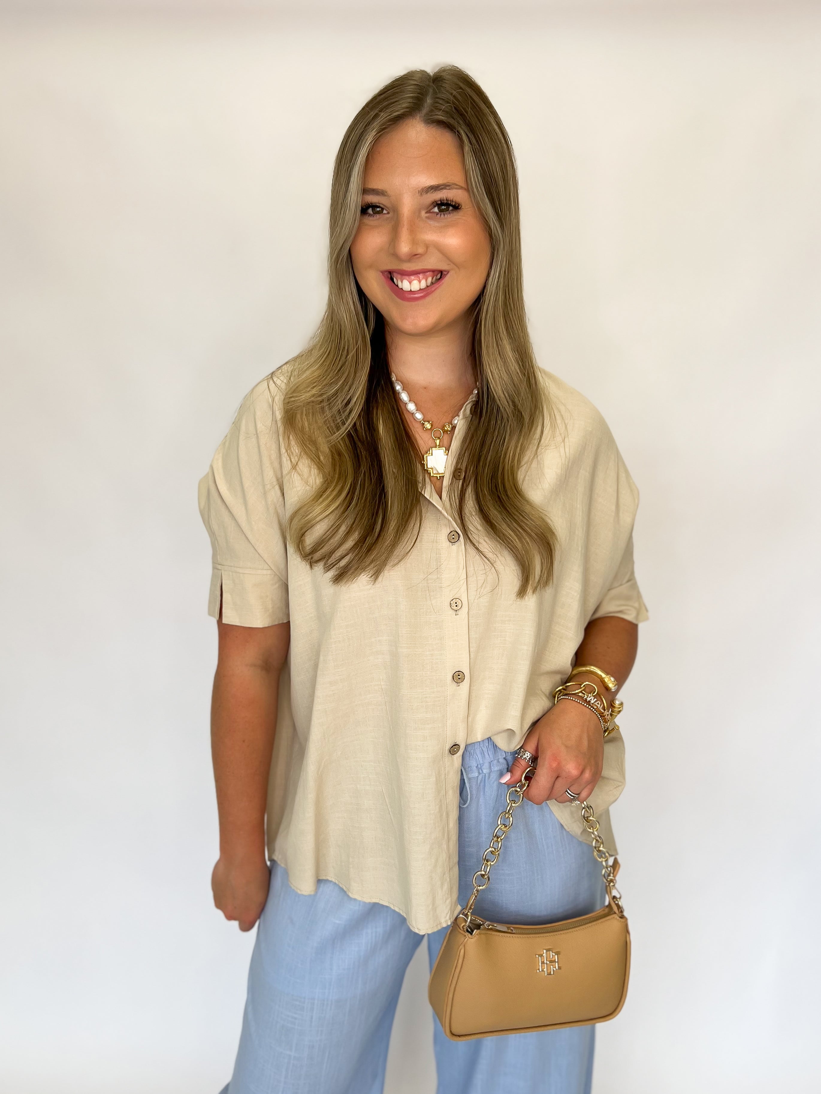 Tailored Touch Blouse - Natural