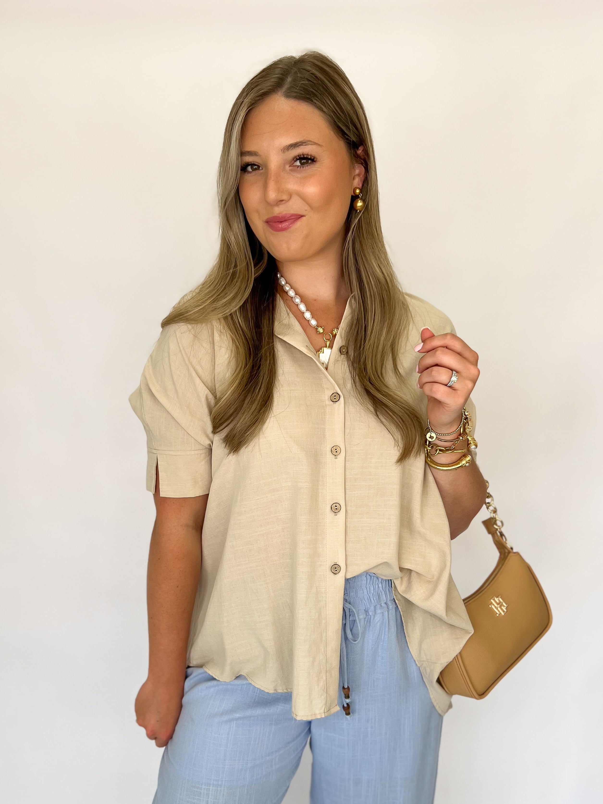 Tailored Touch Blouse - Natural