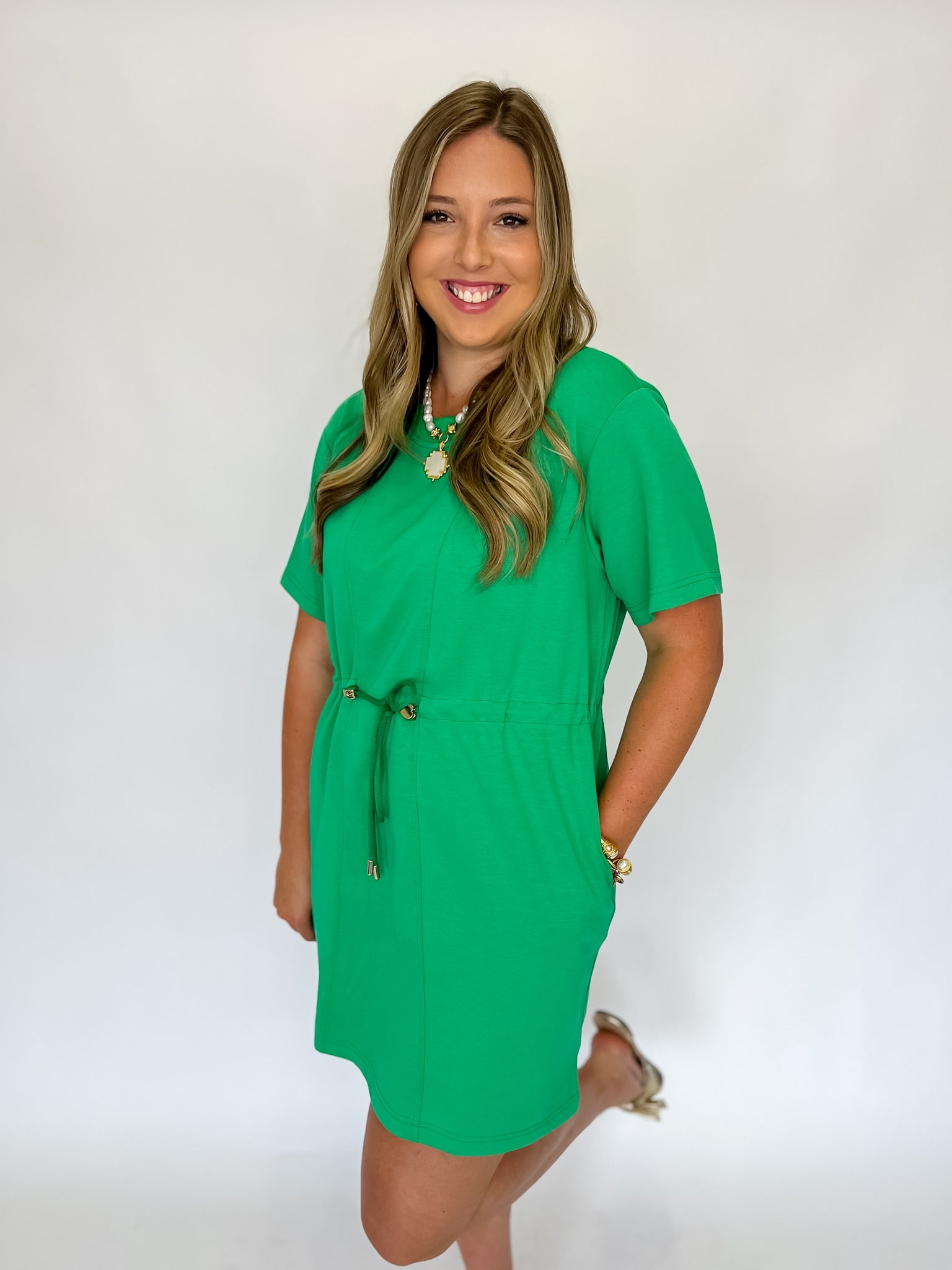 Love Interest Mini Dress-Green