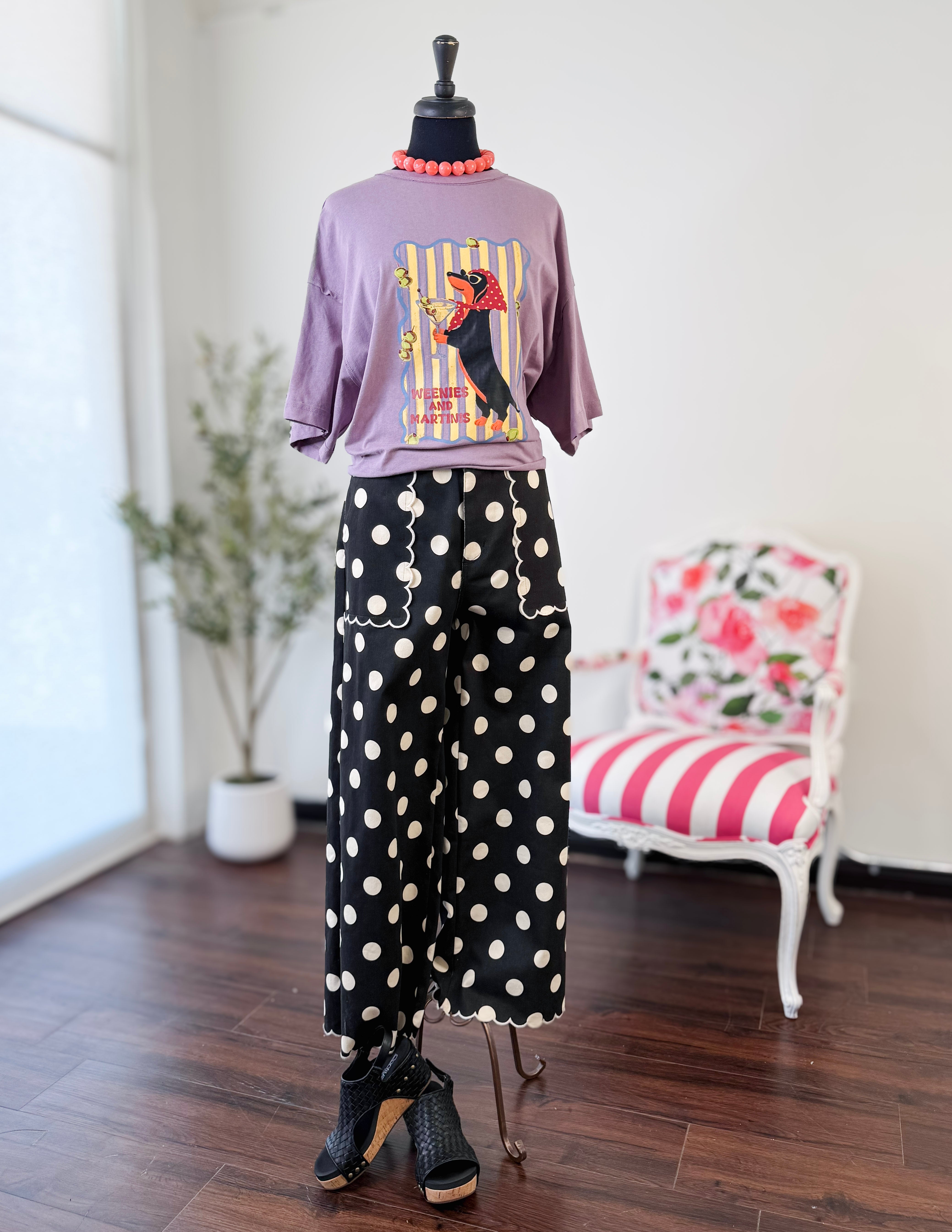 Weenies and Martinis Graphic Tee-Wild Berry