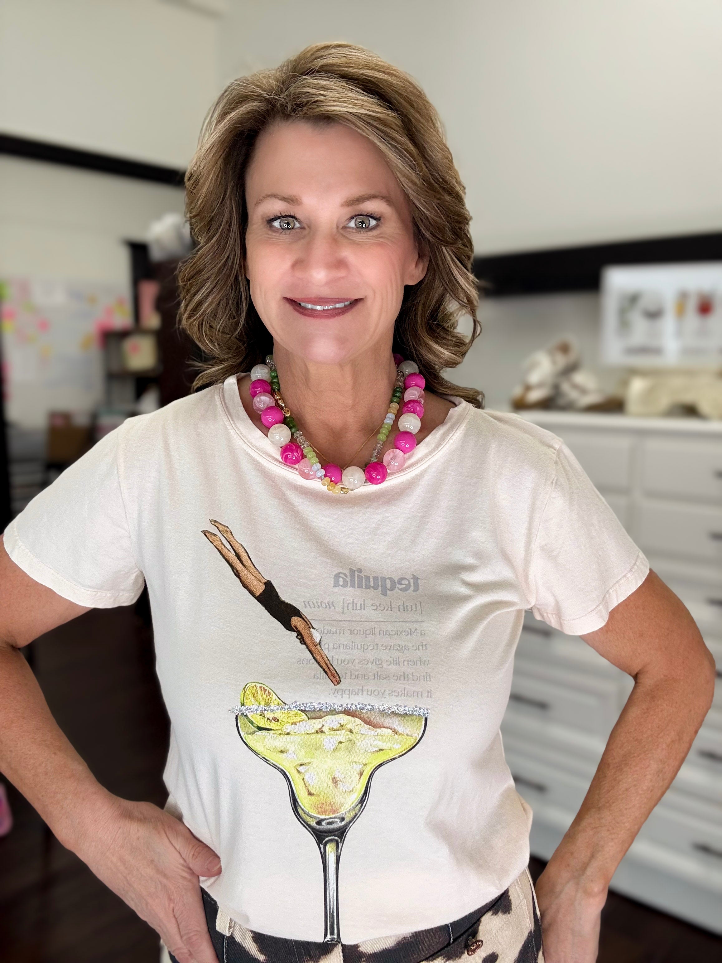 Tequila Dive Tee with Rhinestone Accent