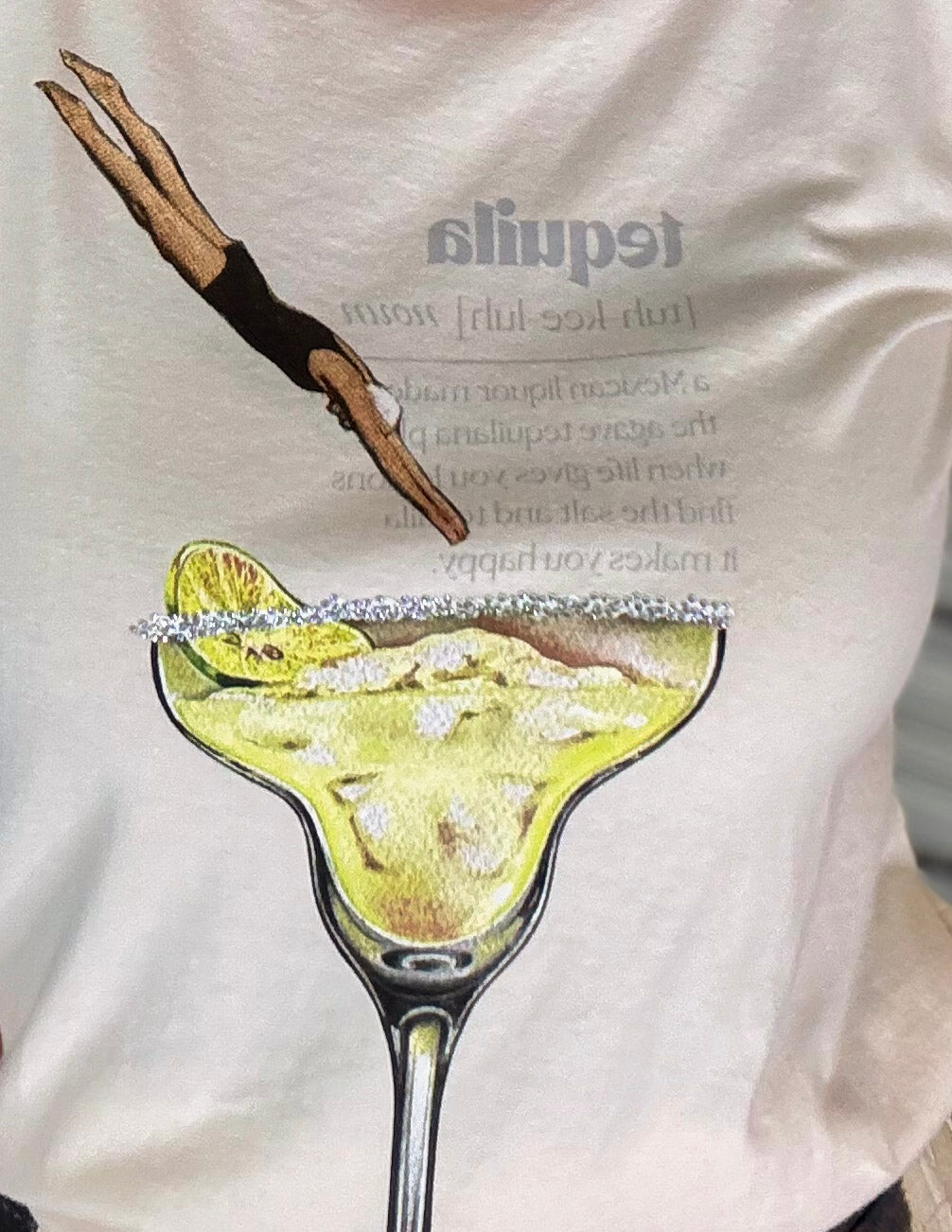 Tequila Dive Tee with Rhinestone Accent