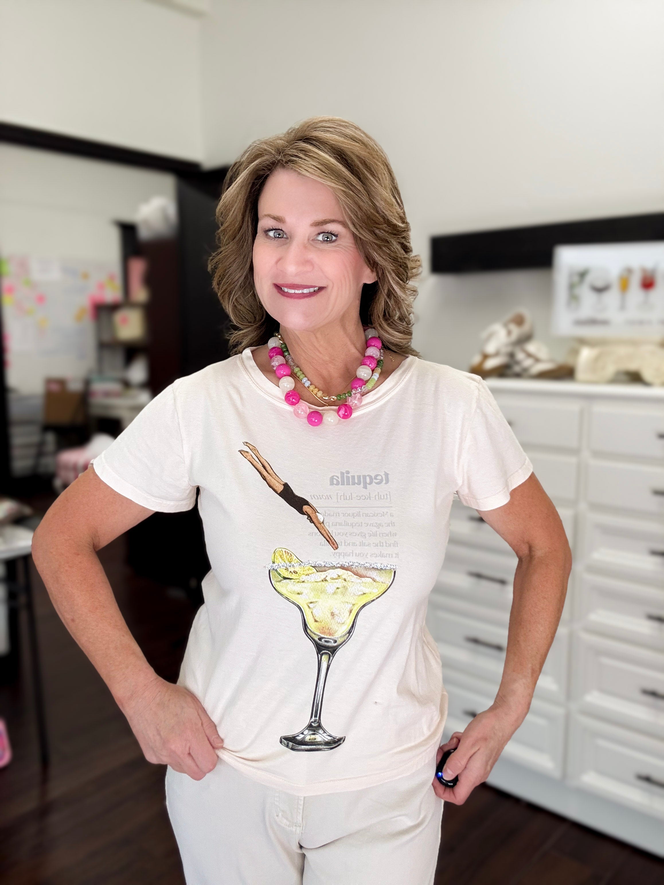 Tequila Dive Tee with Rhinestone Accent