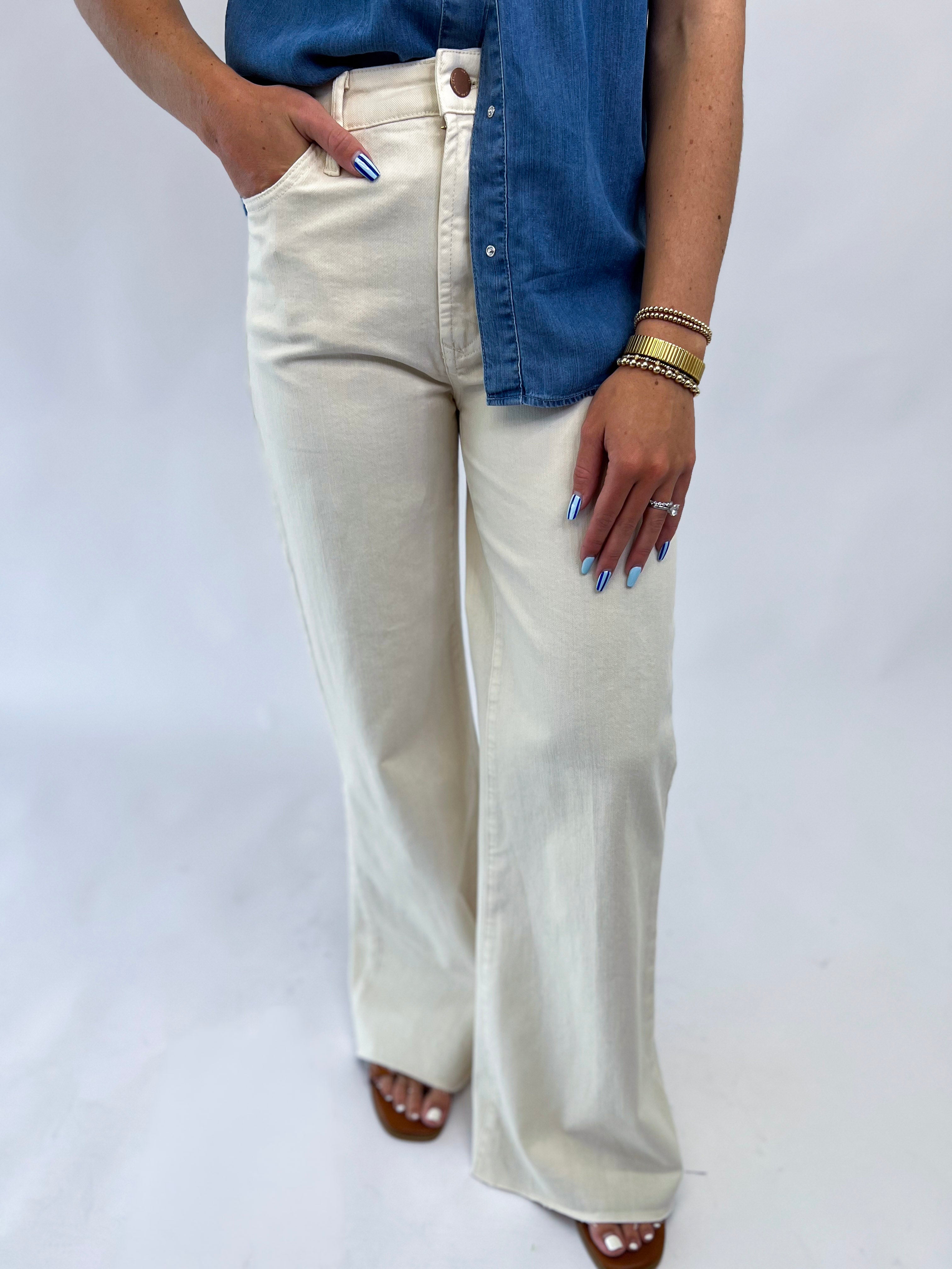 [Dear John] Fiona Wide Leg Jean- Wheat