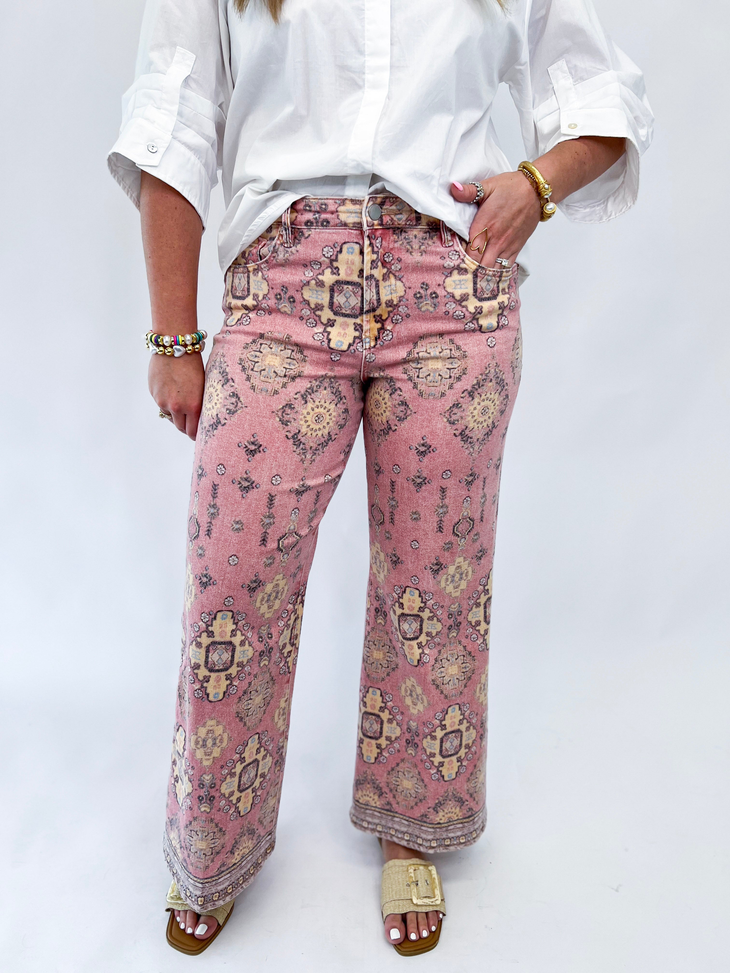 [Dear John] Micha Novelty Wide Leg Jean- Tibetan Tapestry