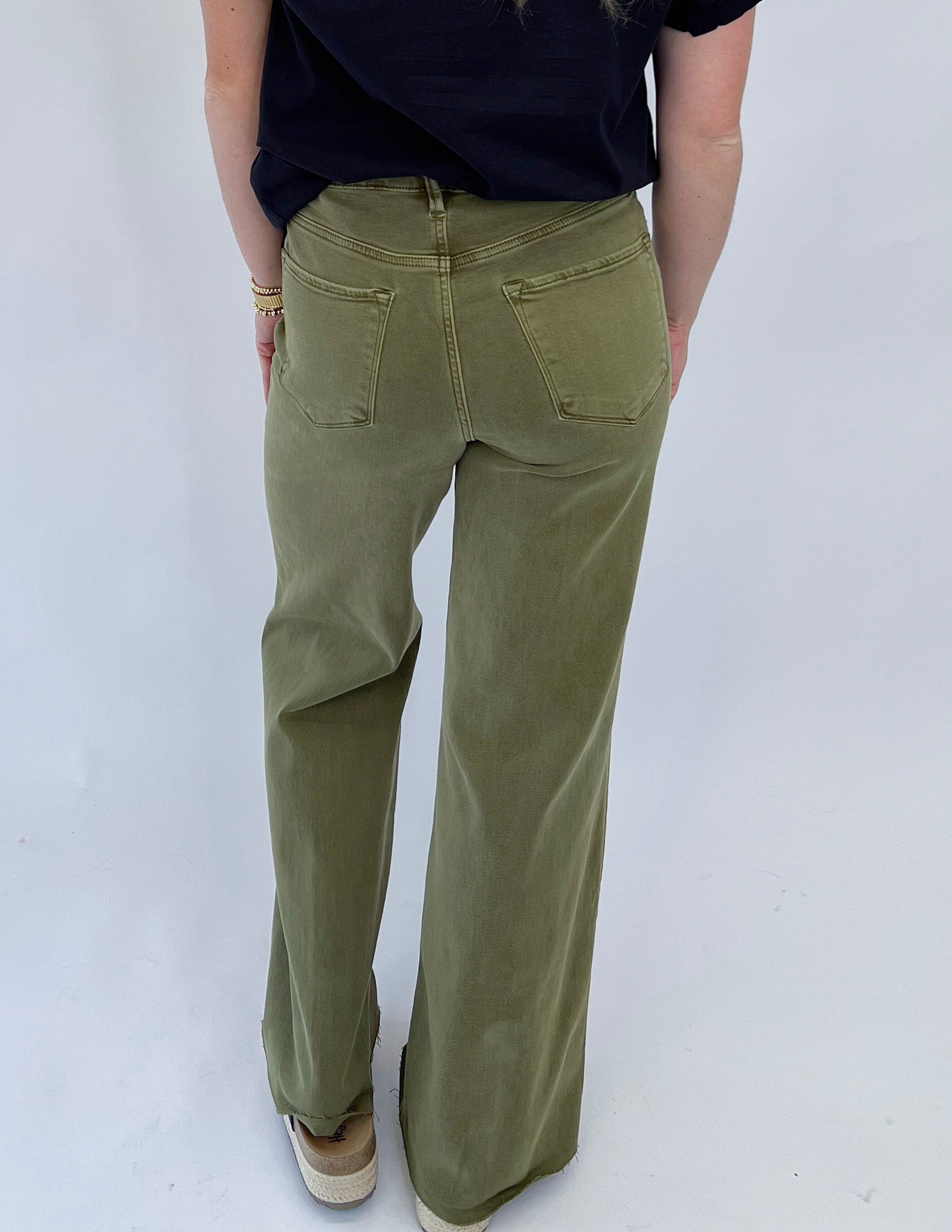 [Dear John] Fiona Wide Leg Jean- Olive Branch