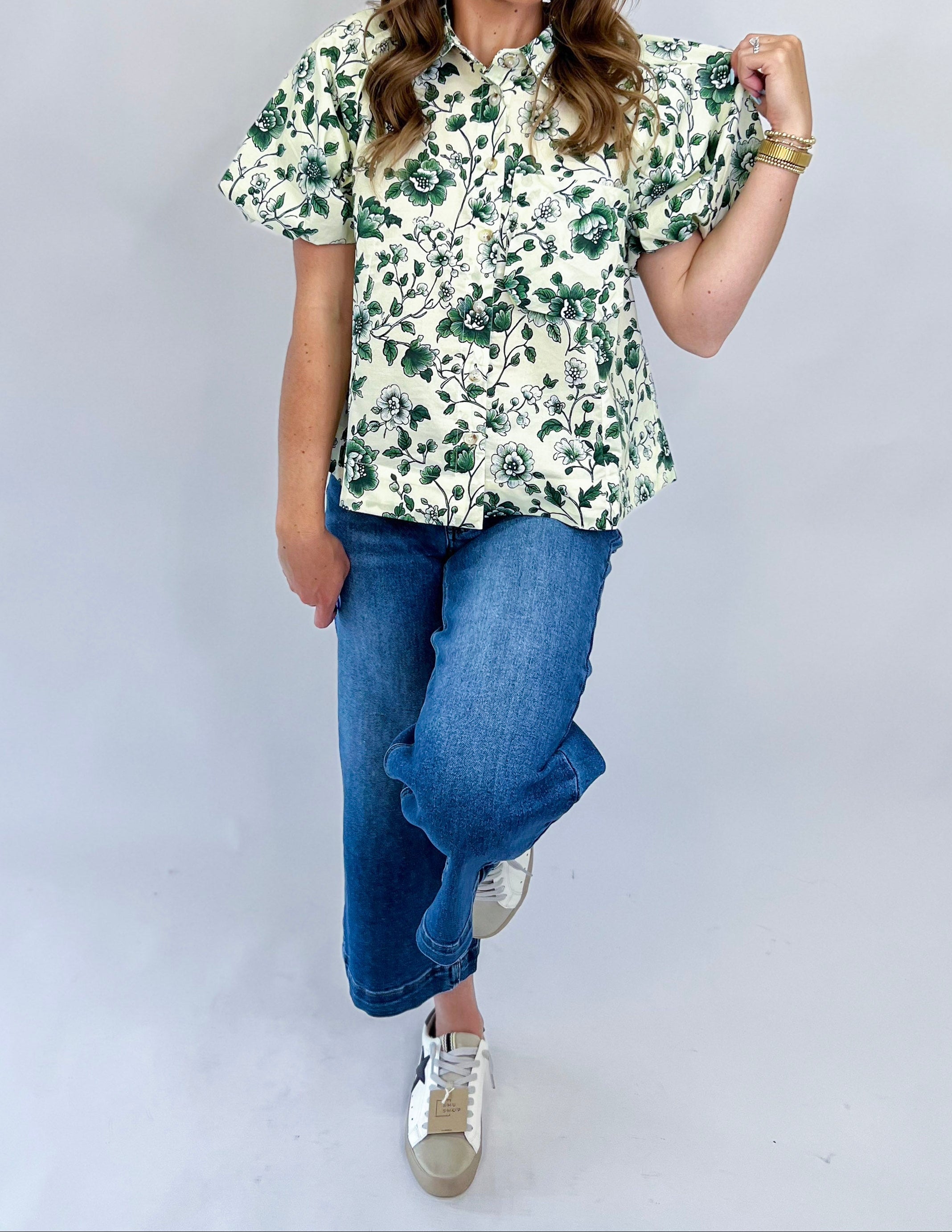 [Judy Blue] Mid Rise Wide Crop Vintage Pkts & Wide Hem