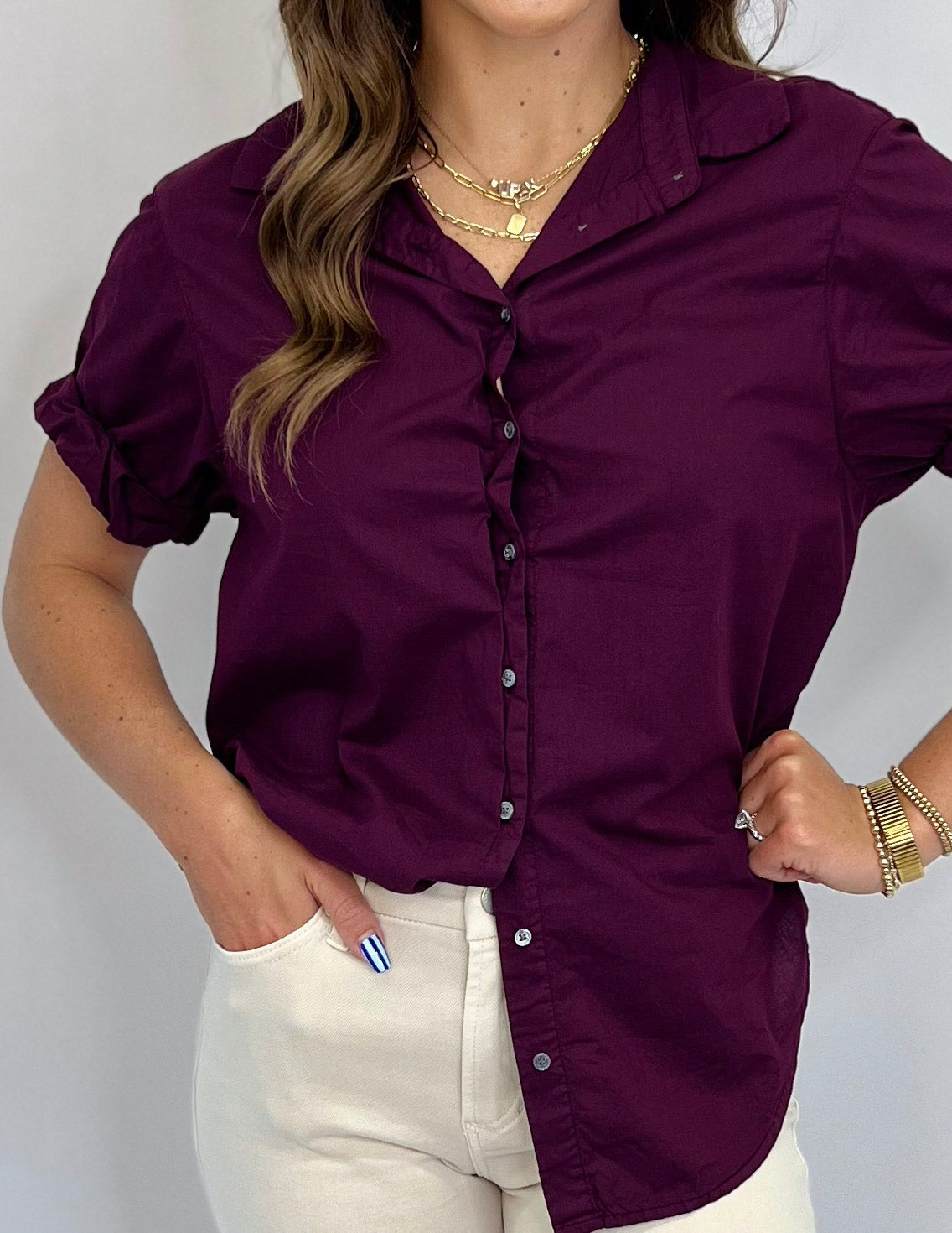 [Dear John] Benning Poplin Top- Fig