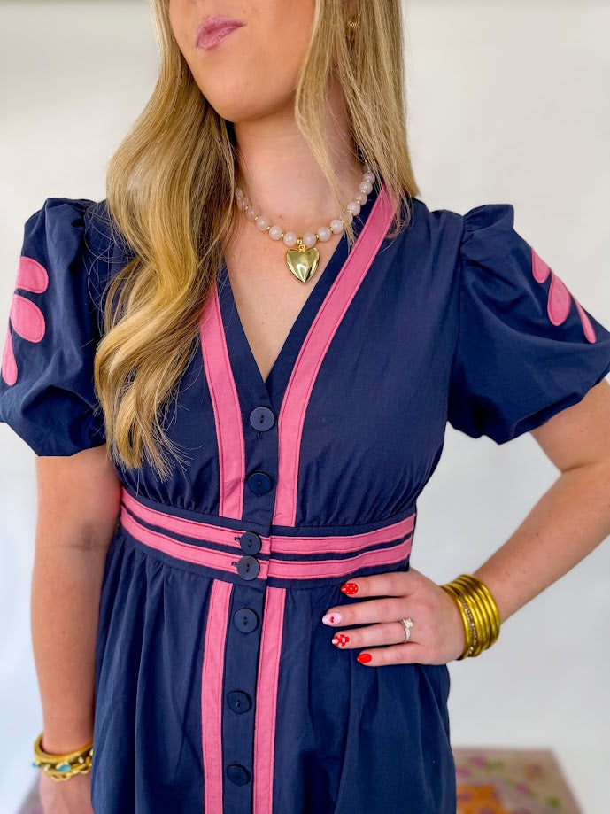 [Strut and Bolt] Flower Patched Poplin Dress