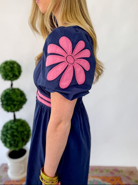 [Strut and Bolt] Flower Patched Poplin Dress