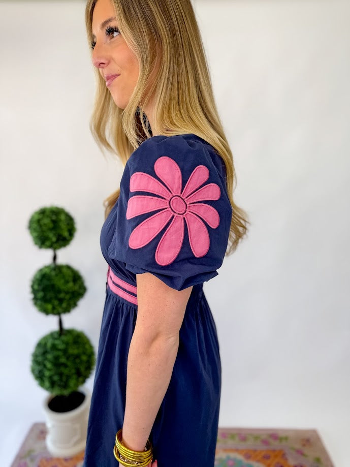 [Strut and Bolt] Flower Patched Poplin Dress