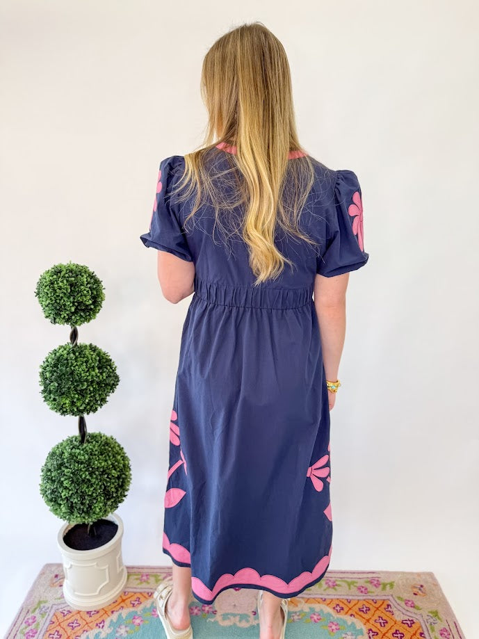 [Strut and Bolt] Flower Patched Poplin Dress