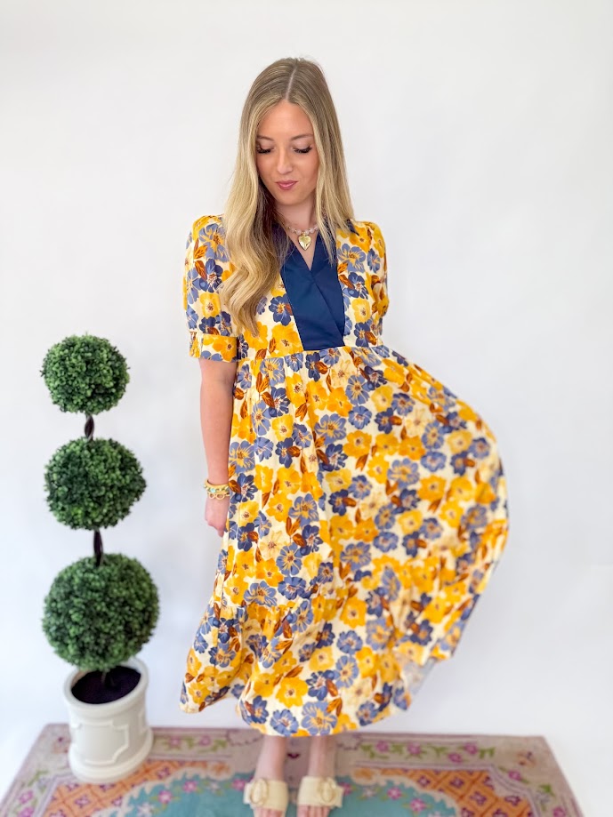Flirty Floral Midi Dress